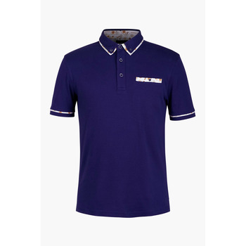 Enorsia Contrast Double layer collar Short Sleeves Polo Shirt men’s Polo shirt in Blue