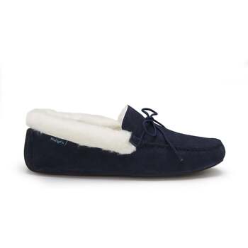 Hugs & Co. Slippers, sheepskin, navy blue suede men’s Slippers in multicolour