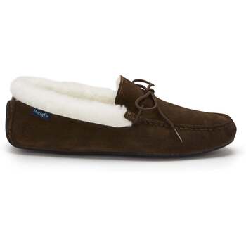 Hugs & Co. Slippers, sheepskin, brown suede men’s Slippers in multicolour