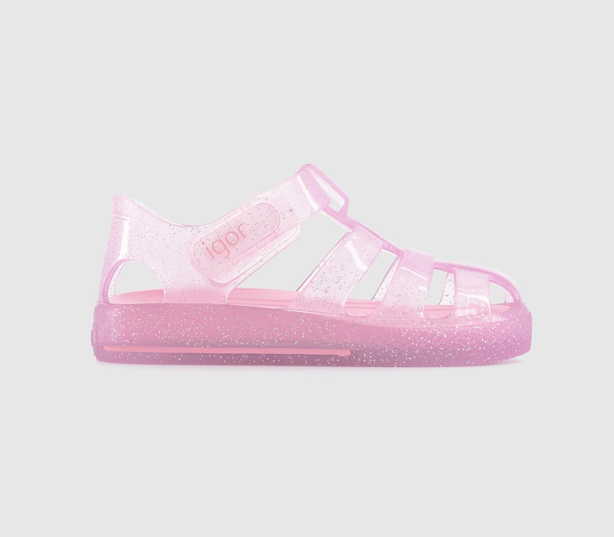 Igor Kids Star Babys Pink Glitter Sandals, Infant, infant