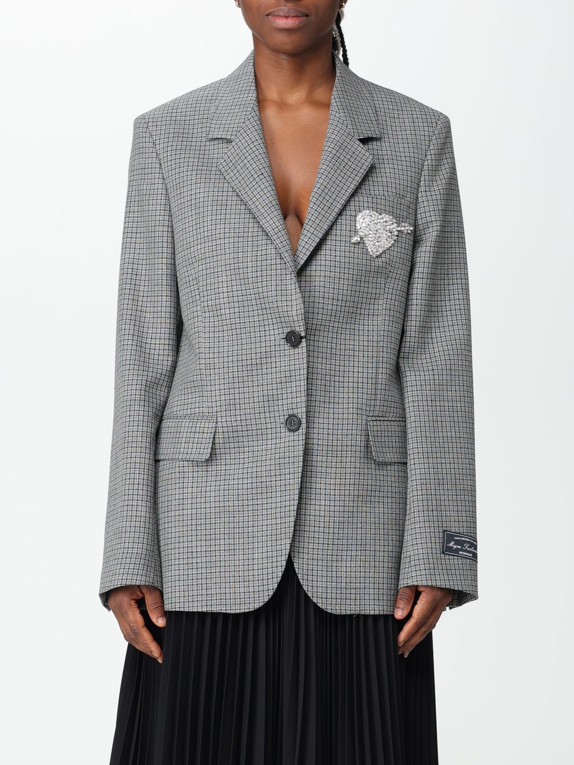 MSGM blazer in wool with check pattern MSGM blazer in wool with check pattern