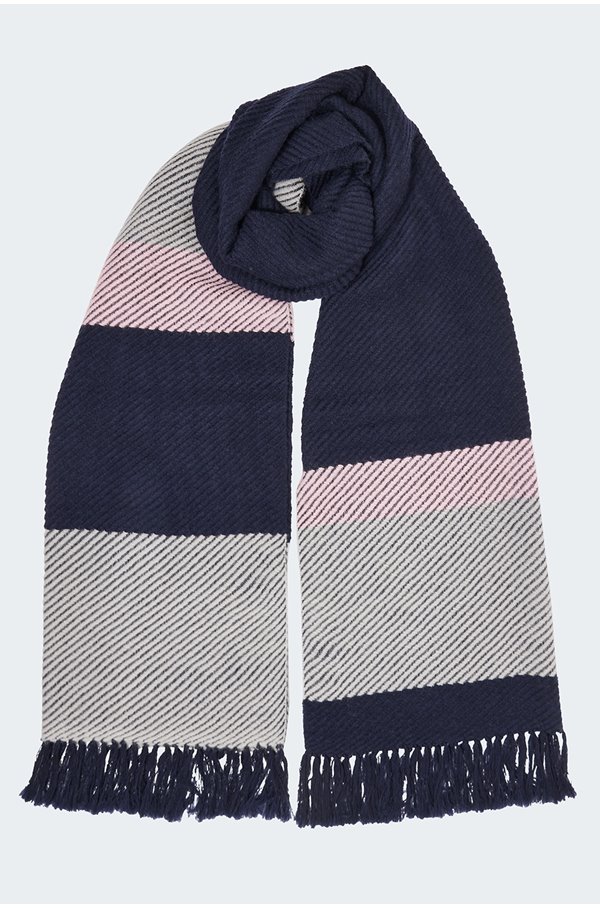 Douce Gloire – Mica Scarf in Navy Grey Pink