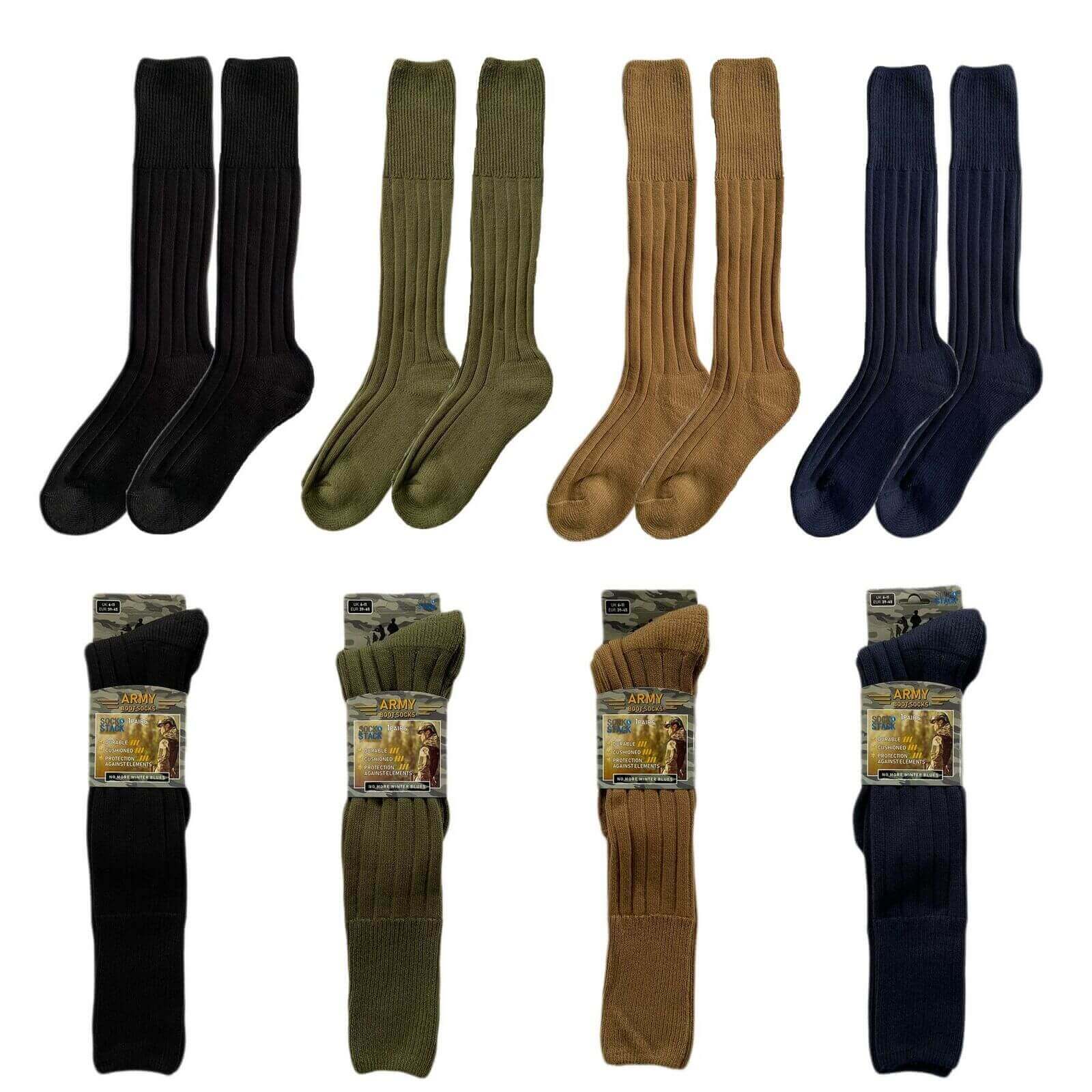Pairs Mens Knee High Army Socks Terry Cushioned Military Commando Reinforced Toe Arch Support for Boots Hiking Outdoor Sports by Pairs Mens Knee High Army Socks Terry Cushioned Military Commando Reinforced Toe Arch Support for Boots Hiking Outdoor Sports by