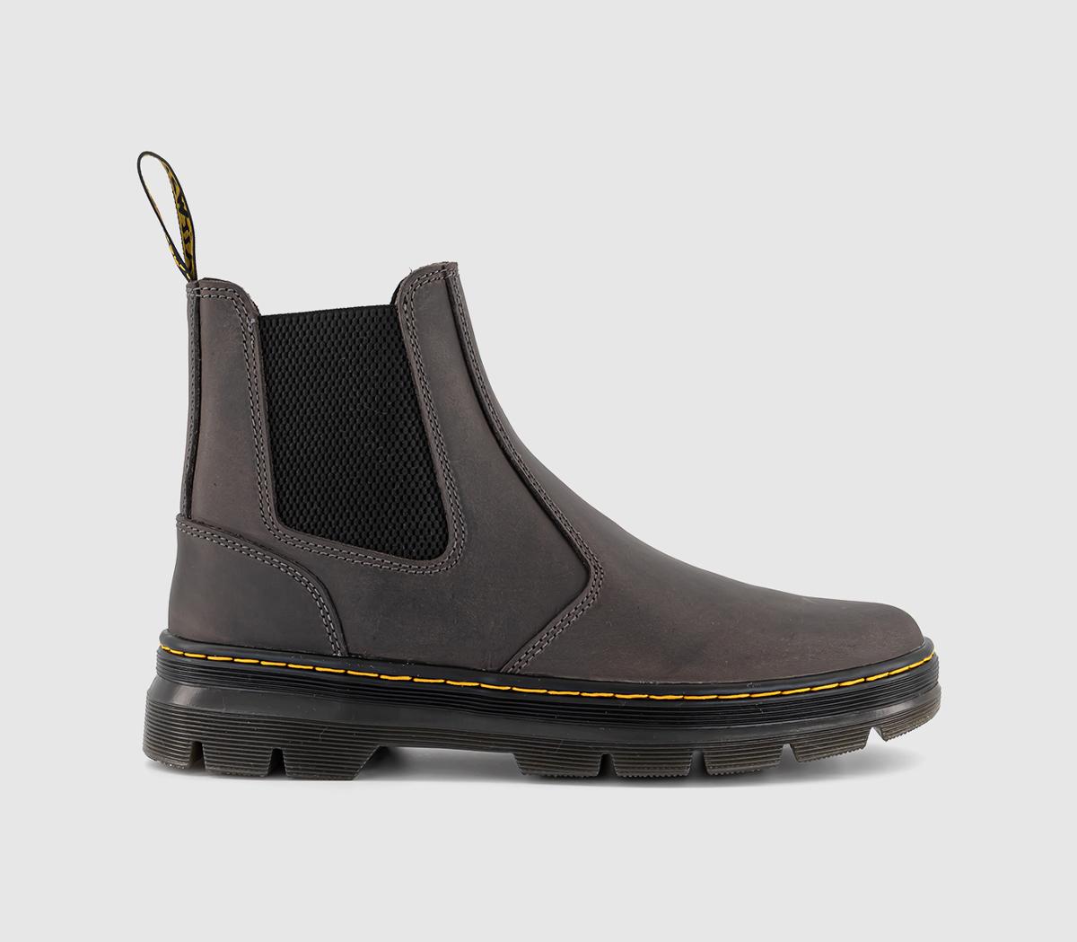 Dr. Martens Mens Embury Boots Gunmetal Saddleback Grey