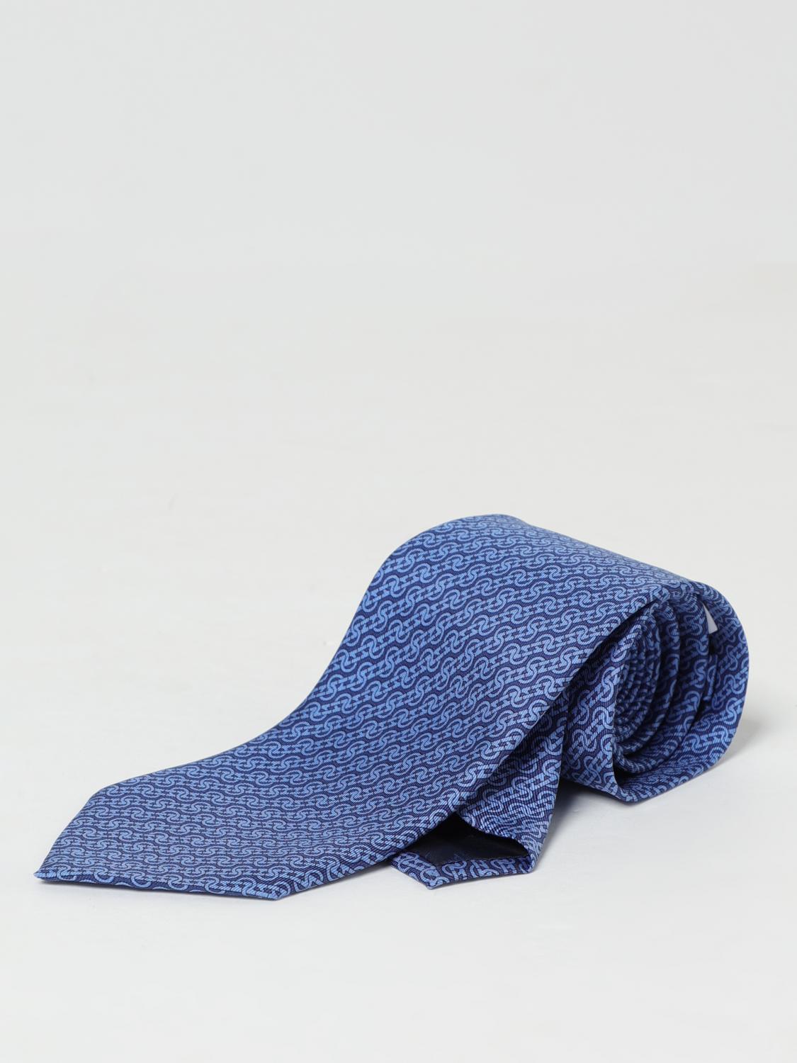 FERRAGAMO Tie Men color Navy