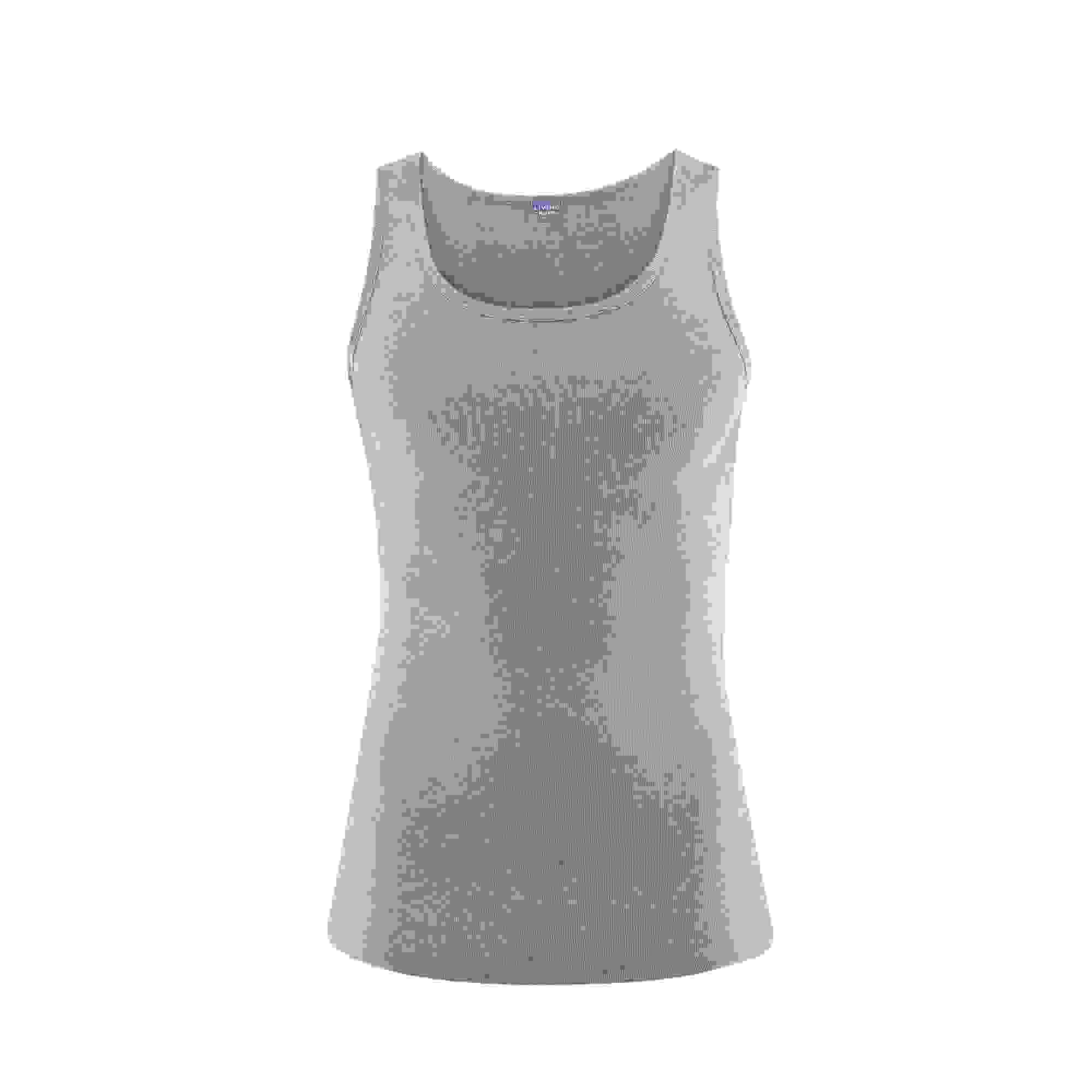 Organic Cotton Ribbed Vest: Mens – L Heather Grey