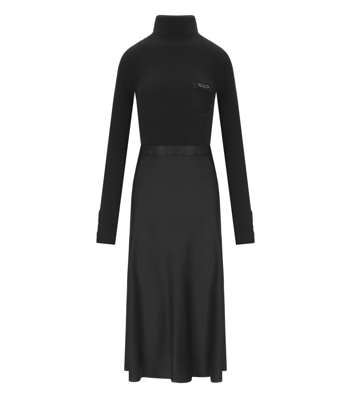 ELISABETTA FRANCI BLACK TURTLENECK DRESS ELISABETTA FRANCI BLACK TURTLENECK DRESS