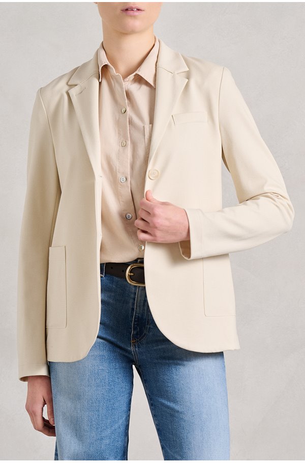 Harris Wharf London – Stand Up Collar Blazer in Ivory