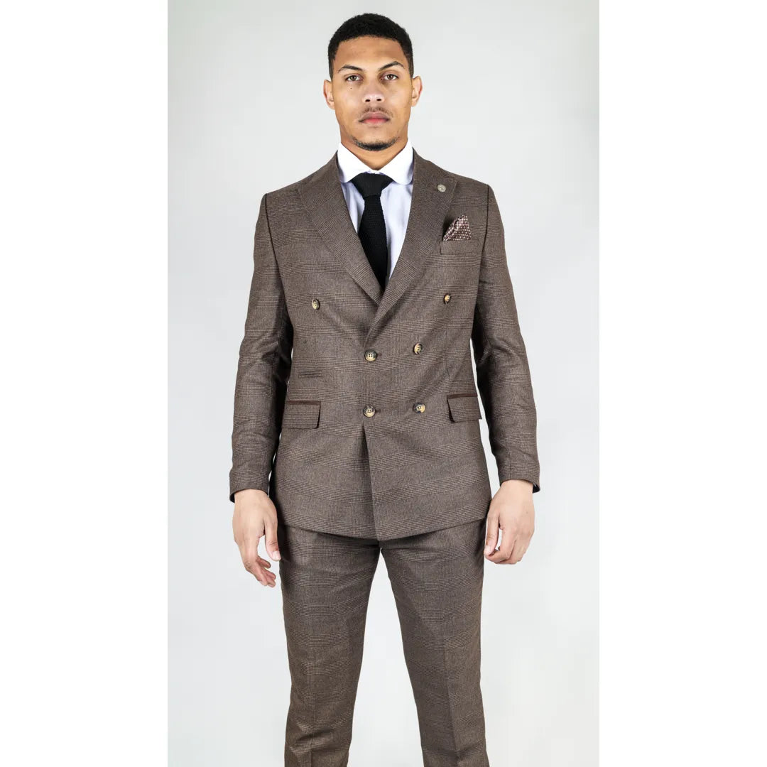 STZ – Men’s Brown Double Breasted Piece Suit – ” Jacket ” Trousers STZ – Men’s Brown Double Breasted Piece Suit – ” Jacket ” Trousers