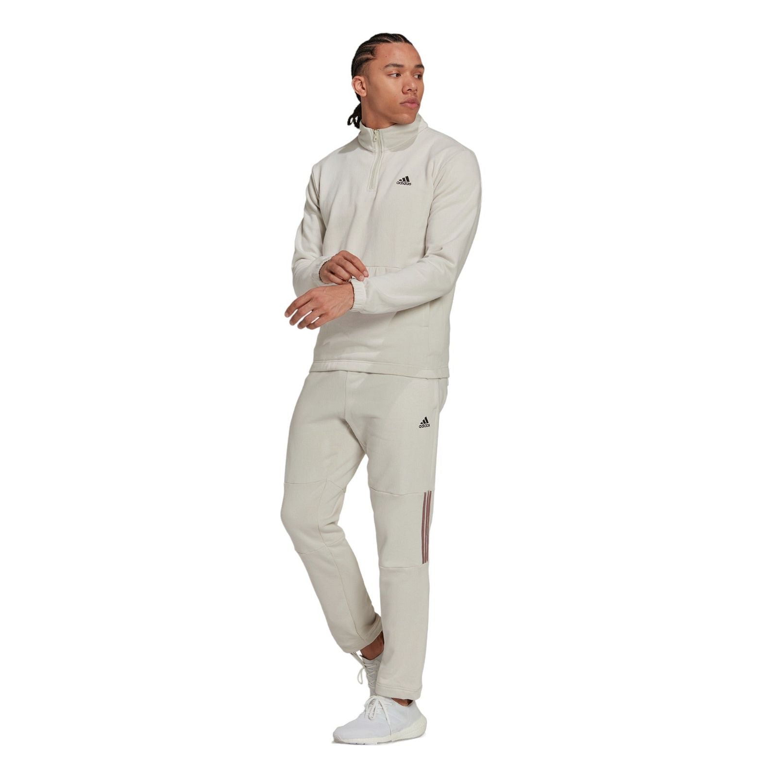 adidas Zip Fleece Sweat Tracksuit – Beige – Beige adidas Zip Fleece Sweat Tracksuit – Beige – Beige