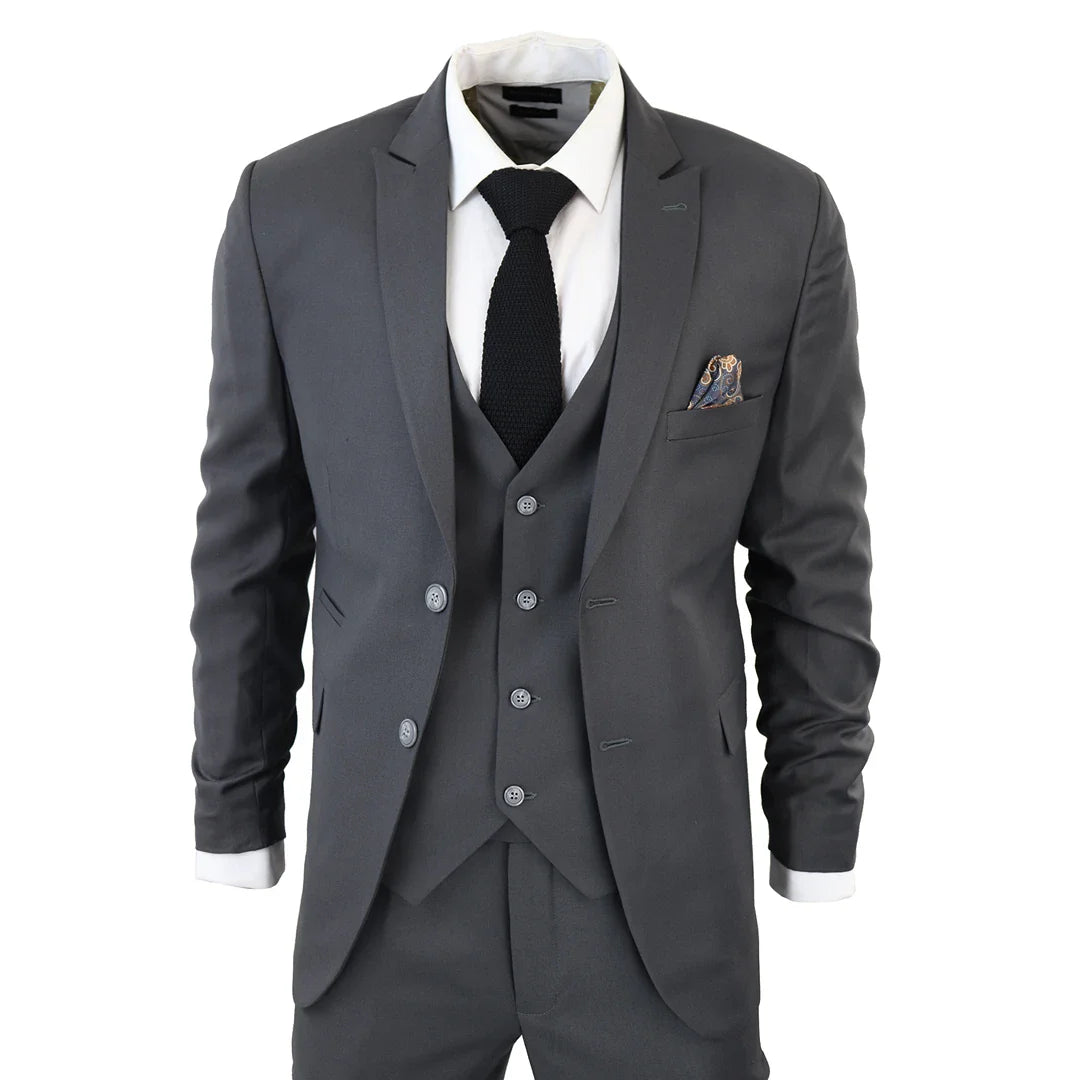 IM Men’s Classic Plain Charcoal Piece Suit – ” Jacket ” Trousers