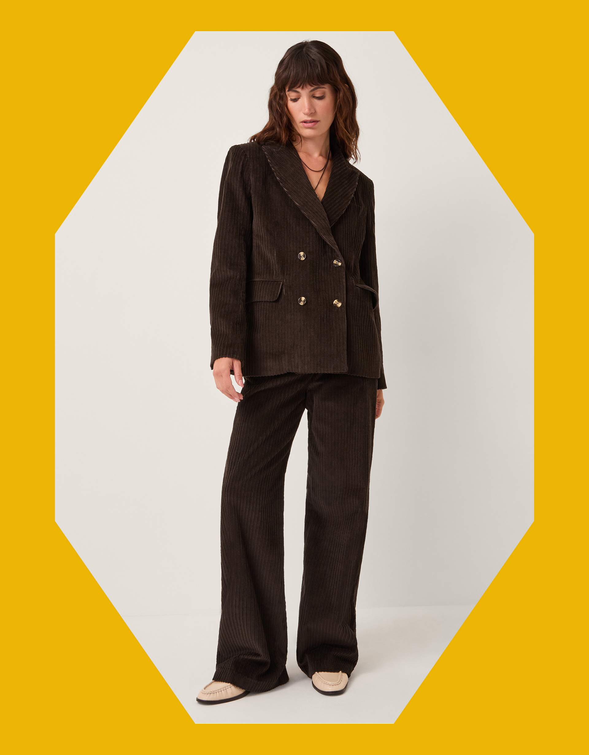 Moliin Amber Corduroy Suit Trousers Brown