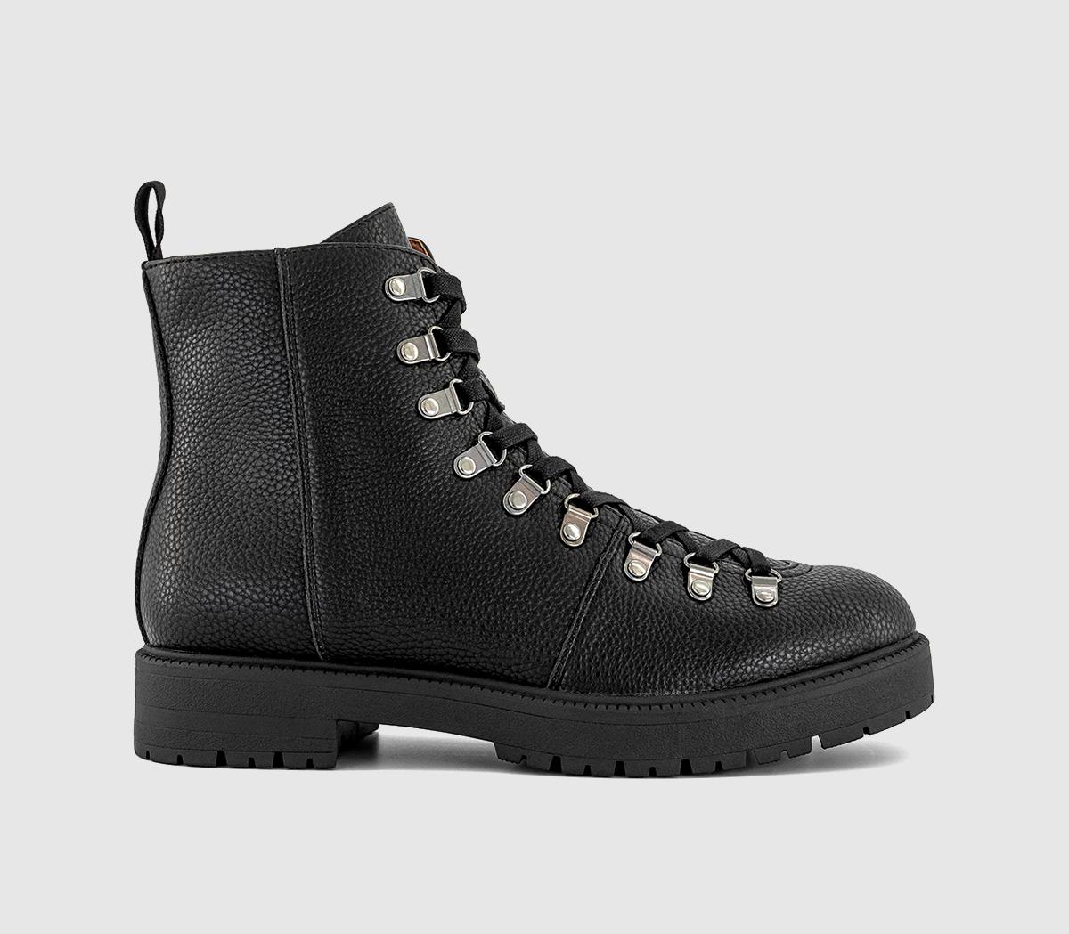 OFFICE Mens Benson Eyelet Lace Up Boots Black