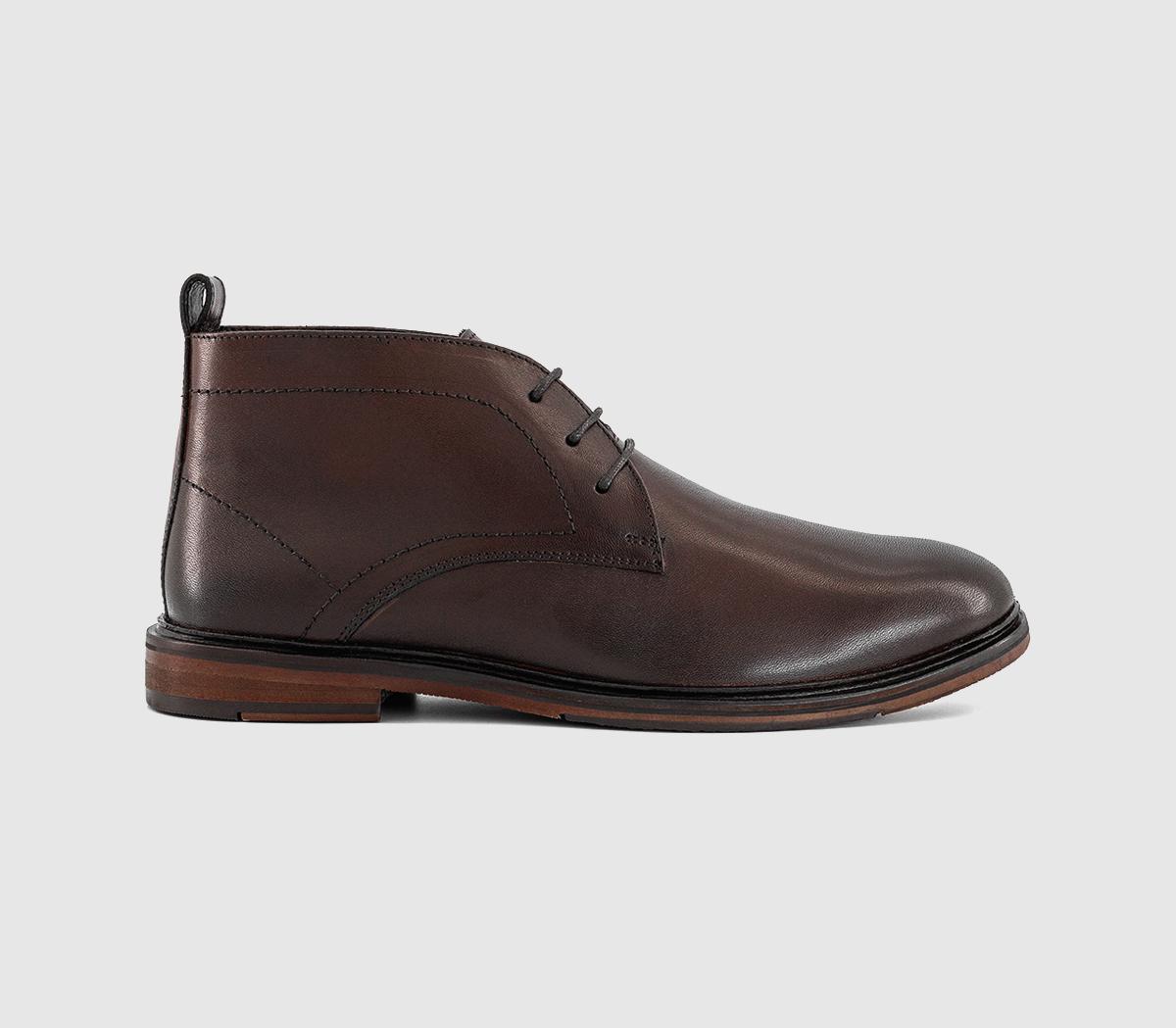 OFFICE Mens Barnaby Smart Chukka Boots Brown Leather