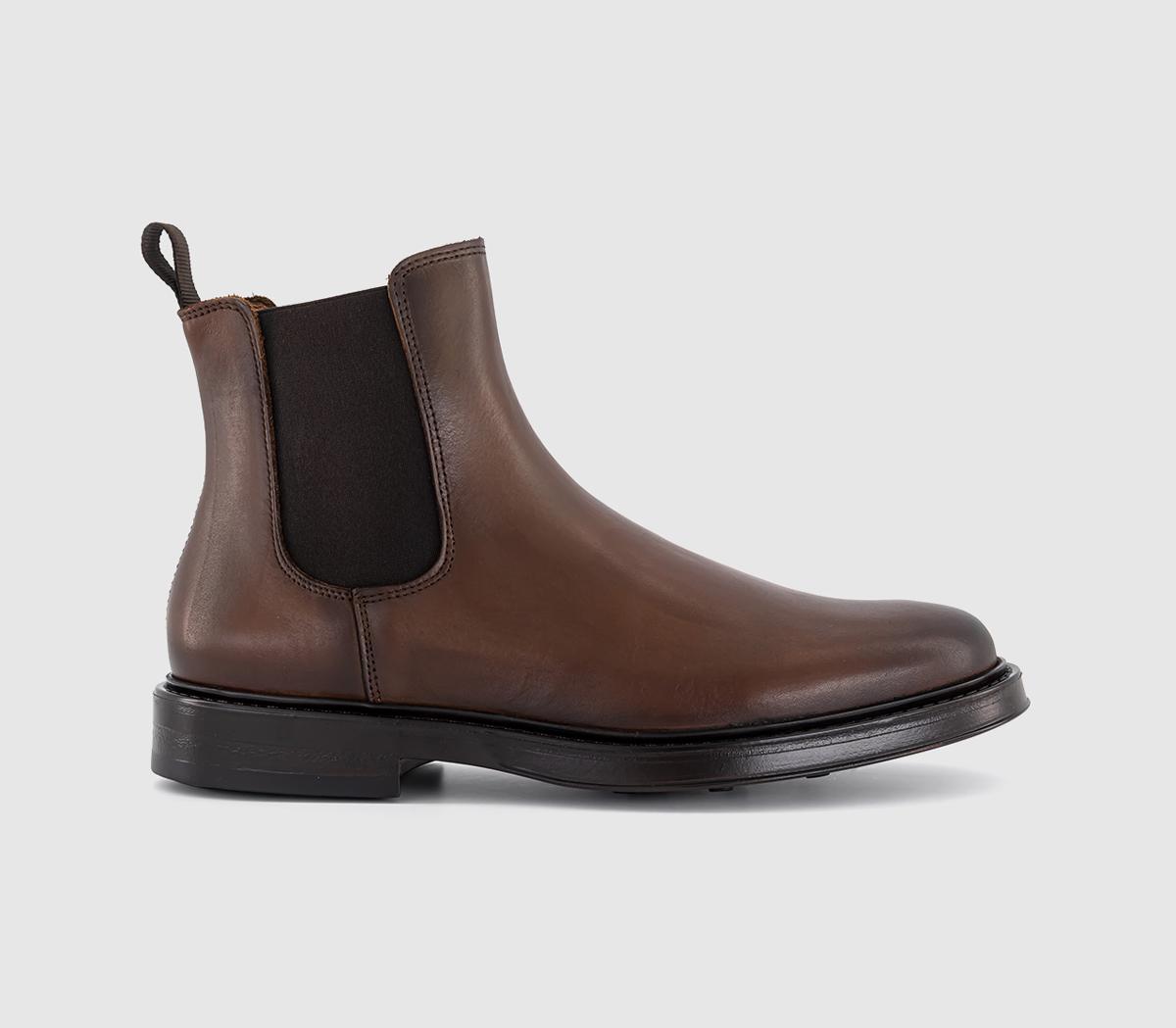 Poste Mens Pedro Smart Chelsea Boots Brown Leather