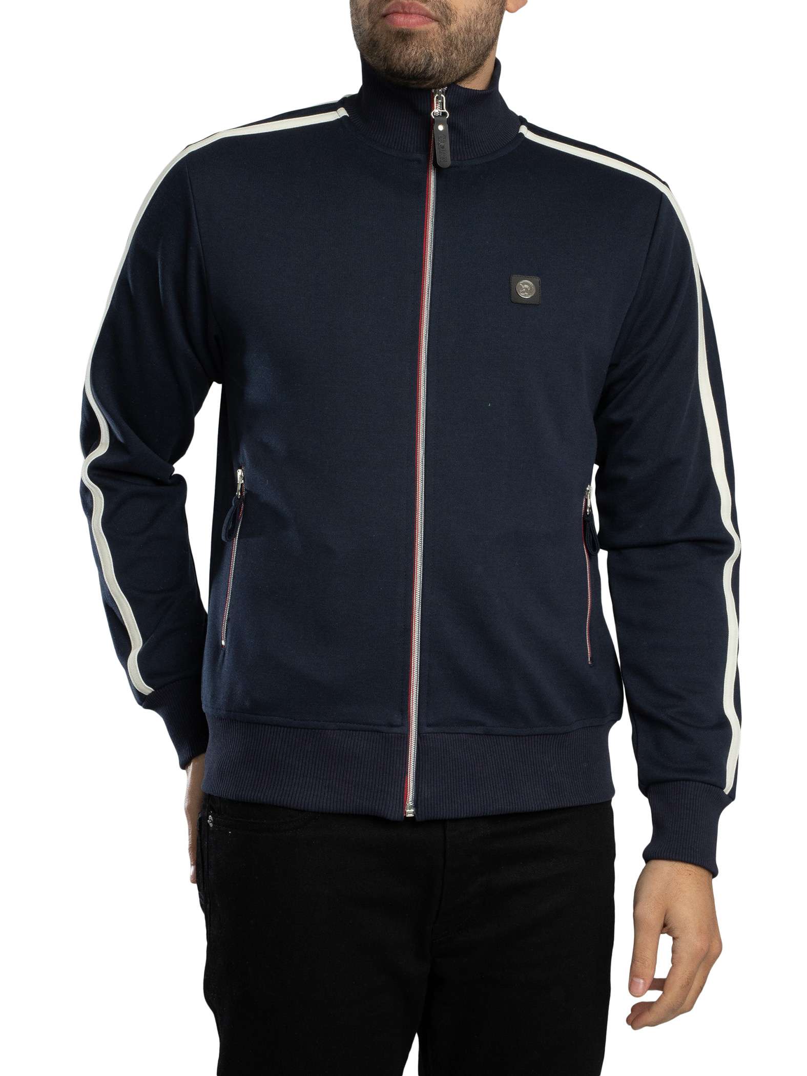 Twin-Stripe Contrast Zip Track Jacket Twin-Stripe Contrast Zip Track Jacket