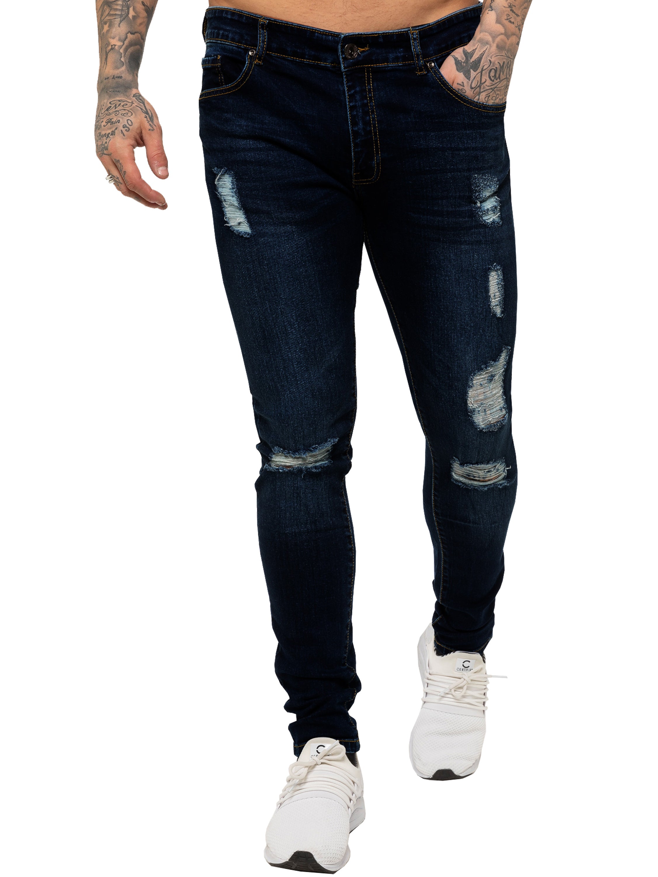 Mens Super Skinny Stretch Ripped Jeans Mens Super Skinny Stretch Ripped Jeans