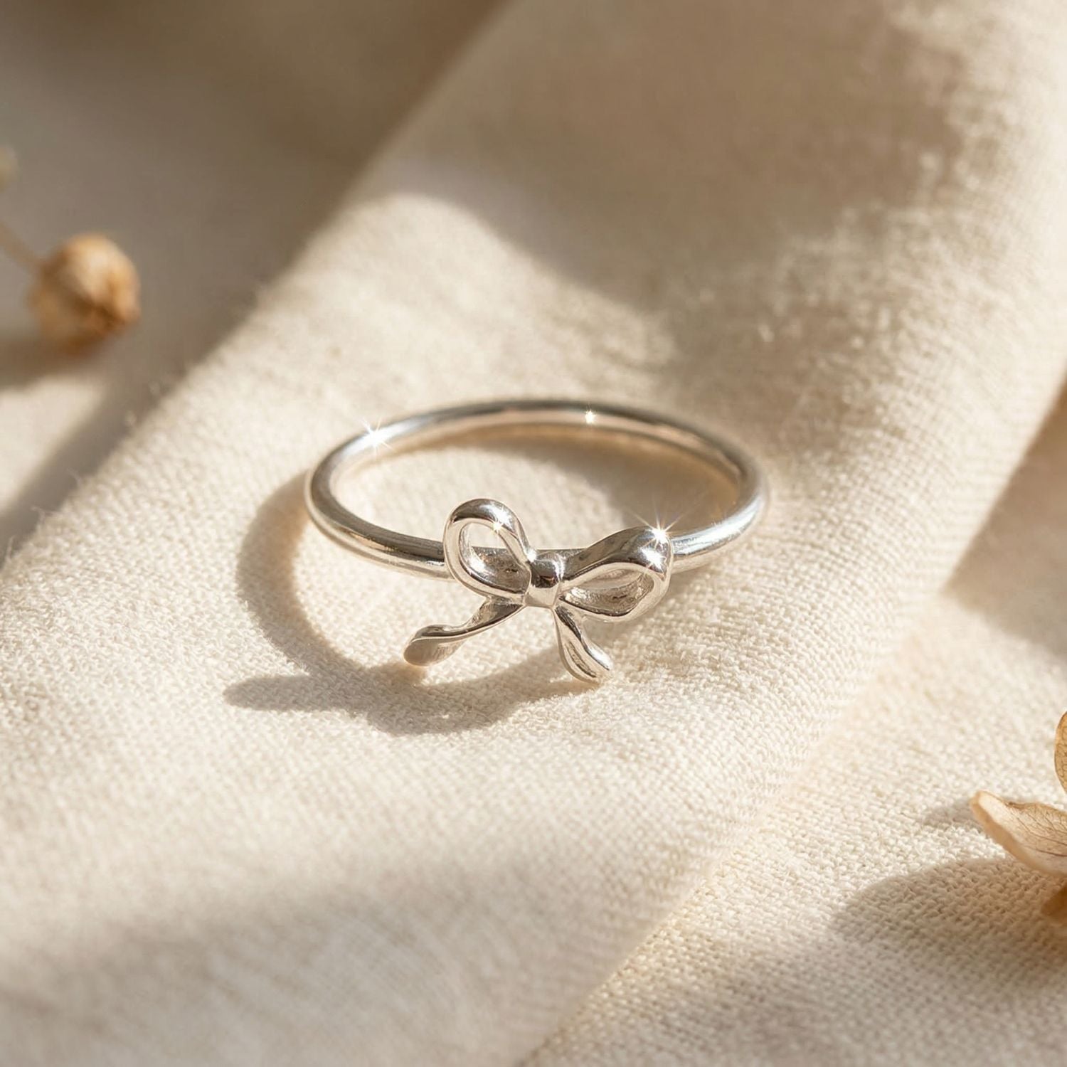 Bow Tie Bowknot Thin Sterling Silver Stacking Ring Bow Tie Bowknot Thin Sterling Silver Stacking Ring