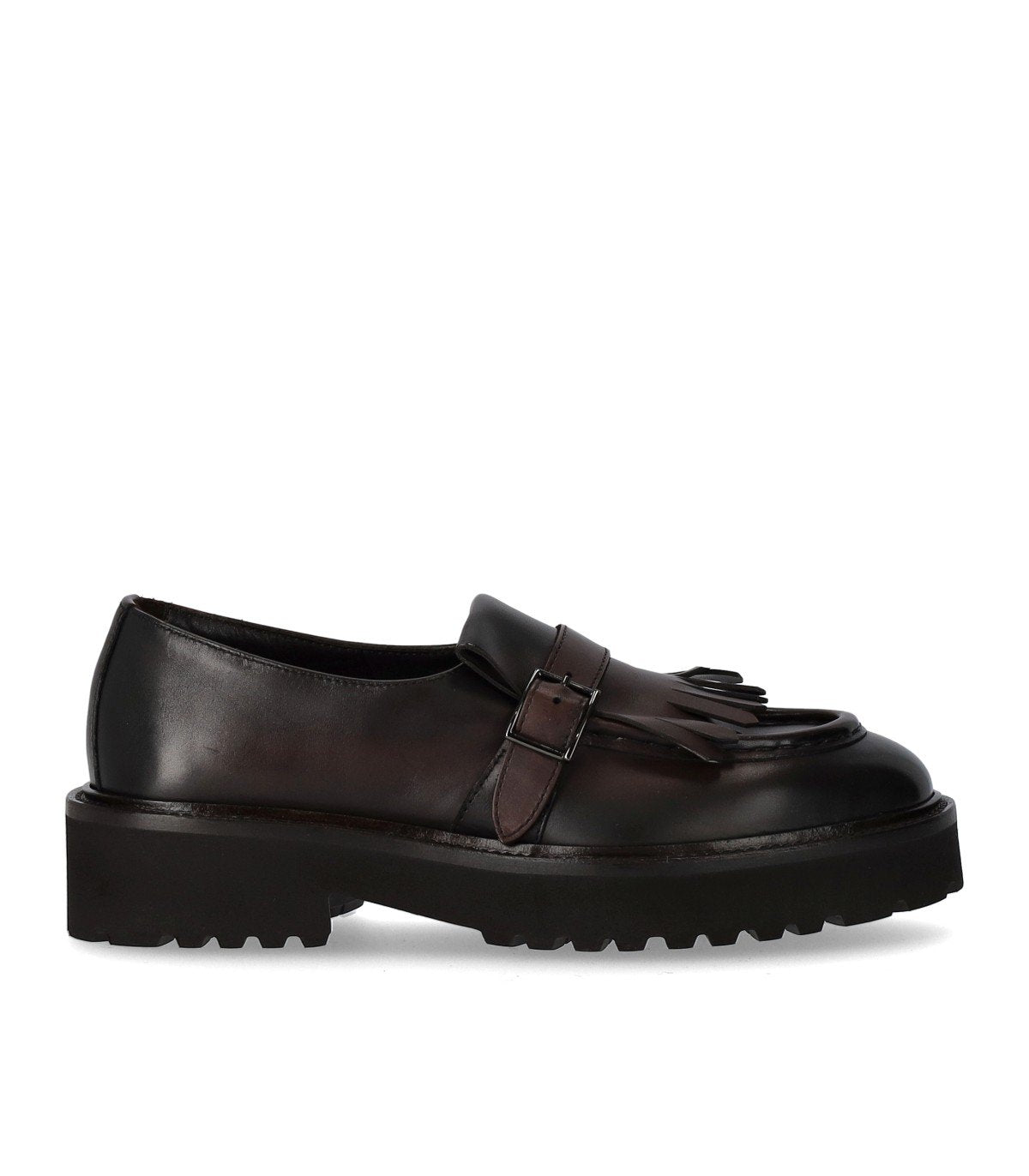 DOUCAL’S DECO’ DARK BROWN LOAFER WITH FRINGE