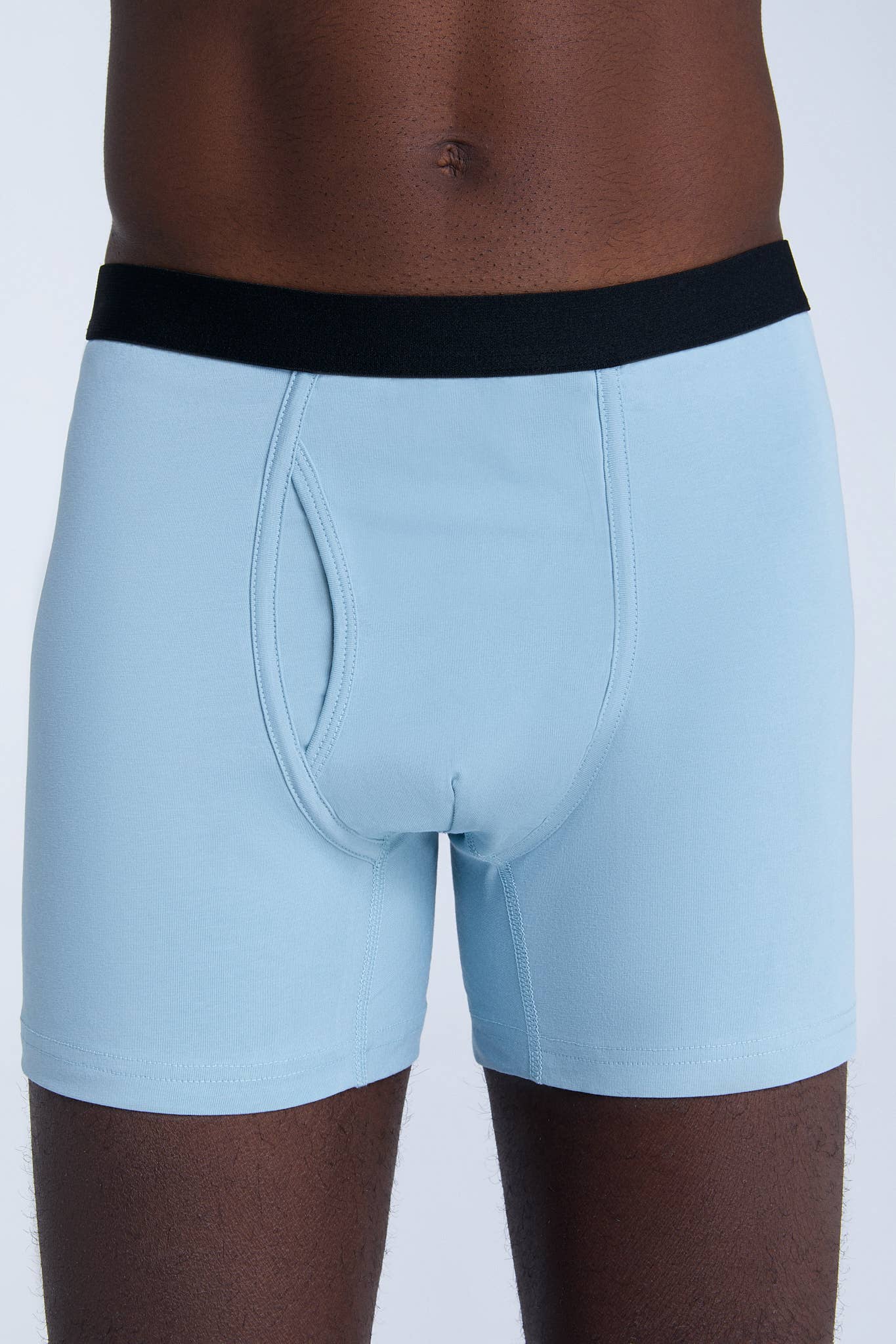 Organic Cotton Boxer Shorts: Mens – S Grey-blue