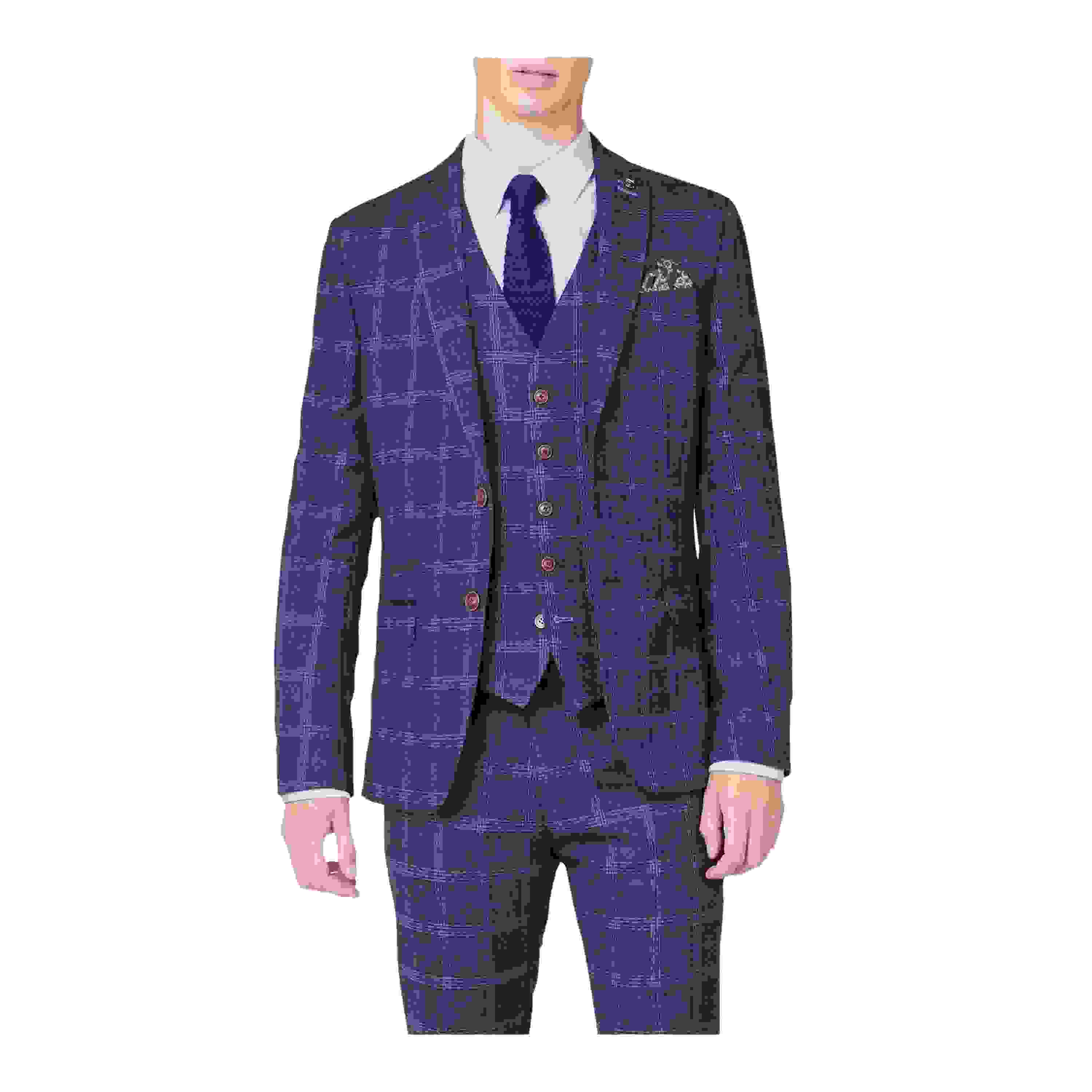 Antique Rogue Tweed Overcheck Three Piece Suit