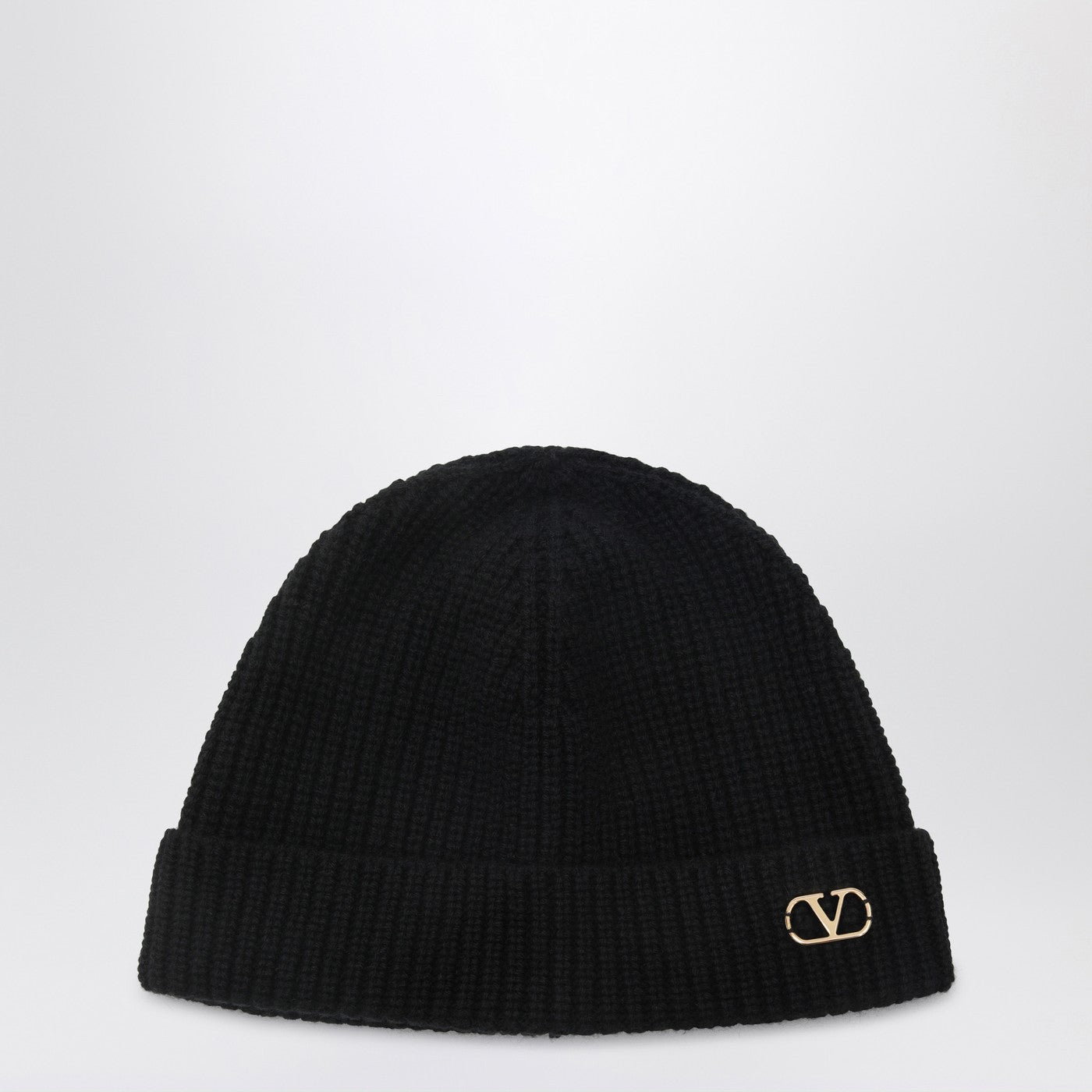 VLogo Signature beanie black in cashmere VLogo Signature beanie black in cashmere