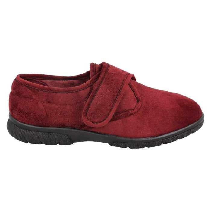 Mens Wide Fit DB Daniel Slippers, Burgundy V E – E