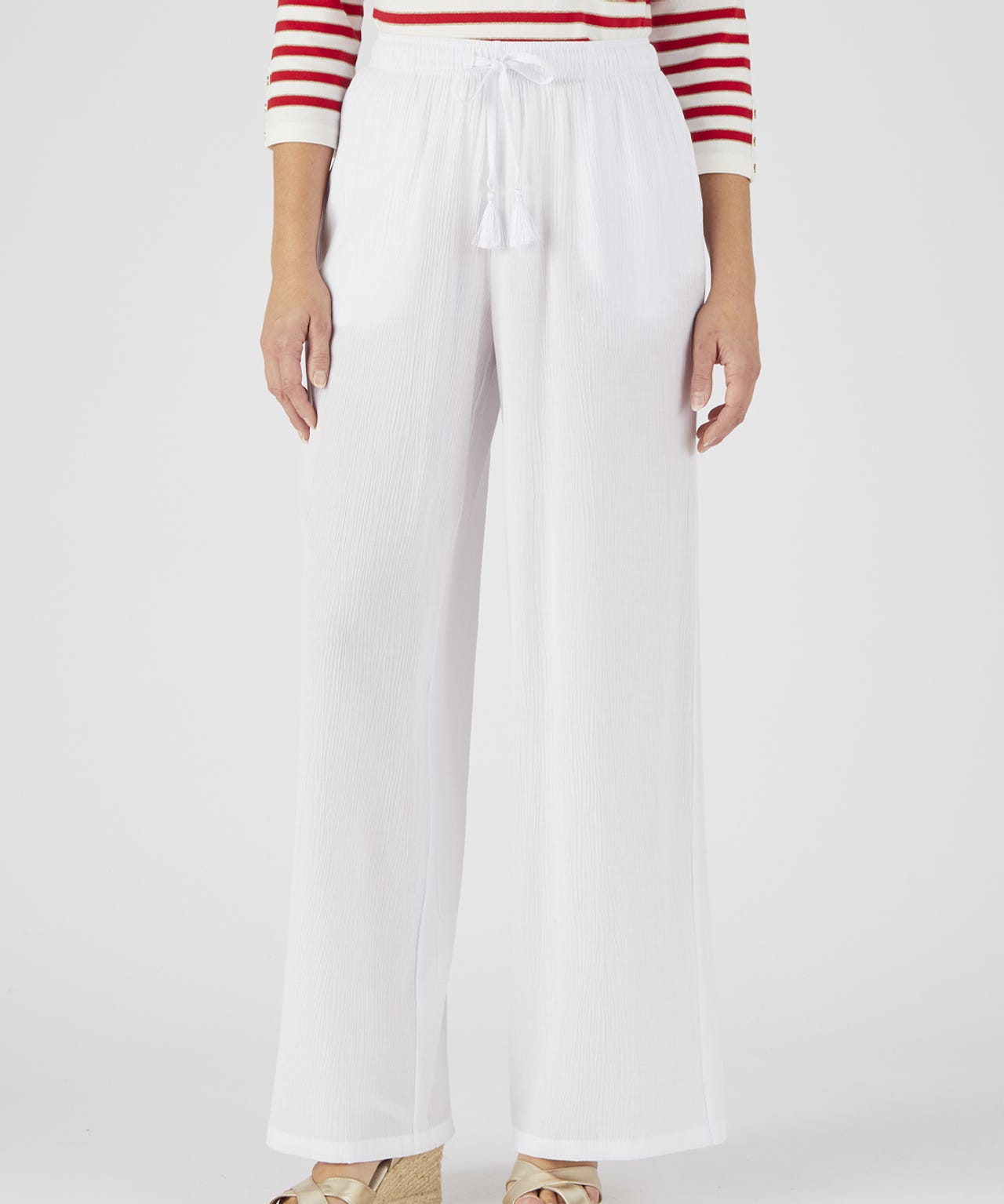 Damart Wide-leg Crinkle Trousers