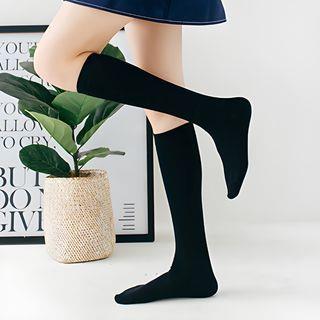 Set of : Knee-High Socks Stripes – Pair – Black & Pair – Dark Gray Set of : Knee-High Socks Stripes – Pair – Black & Pair – Dark Gray