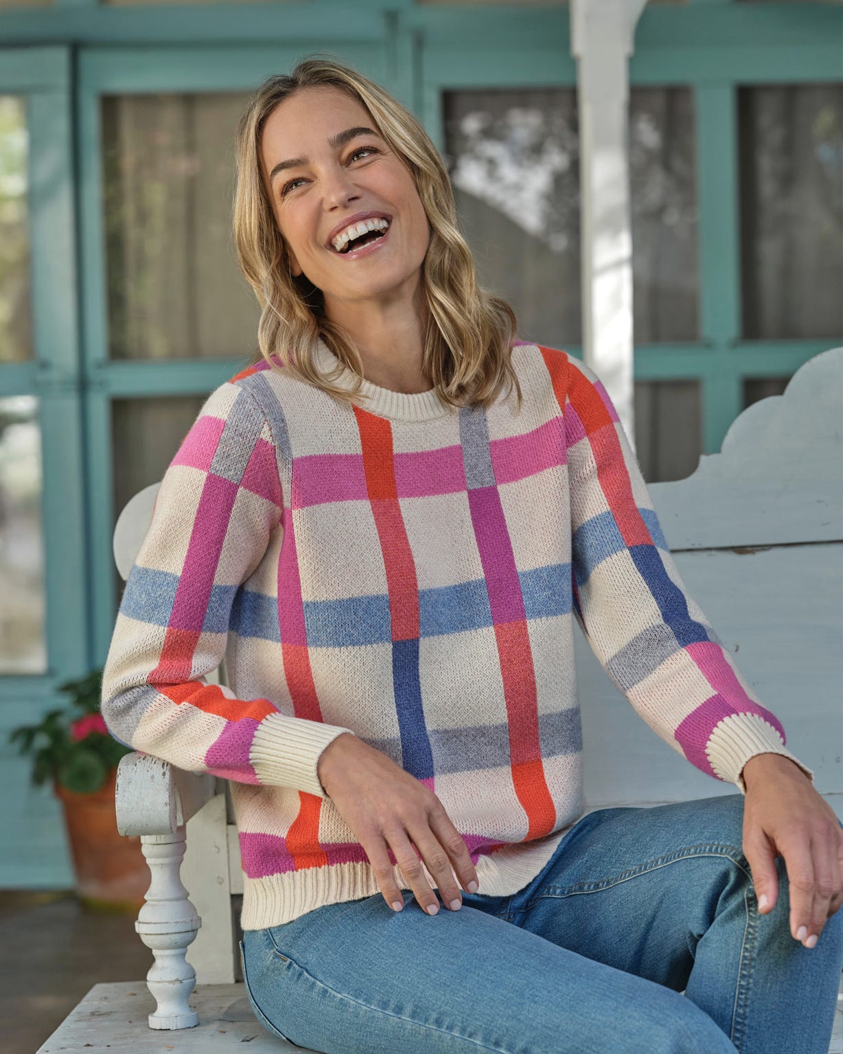 Damart Woolovers Check Jumper