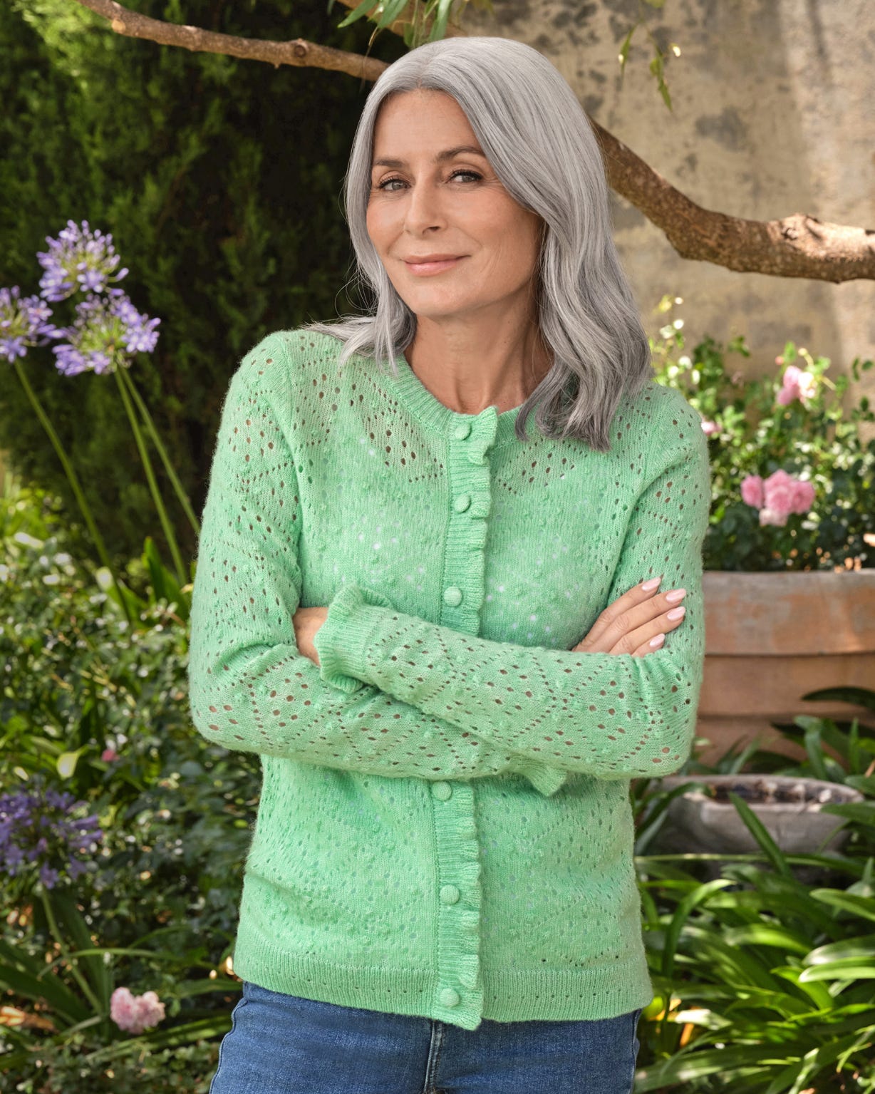 Damart WoolOvers Frill Cardigan
