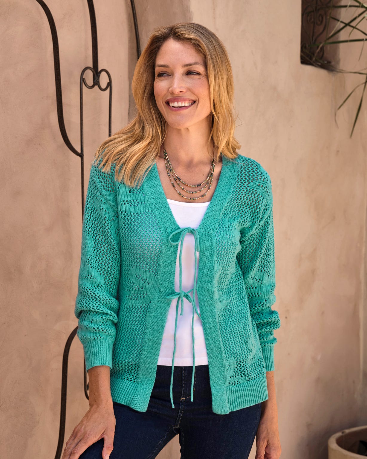 Damart WoolOvers Tie Front Cardigan