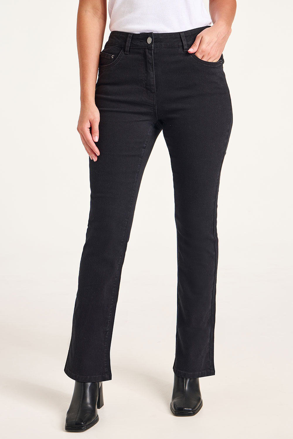 Bonmarche Black The Betty Bootcut Jeans, Size:
