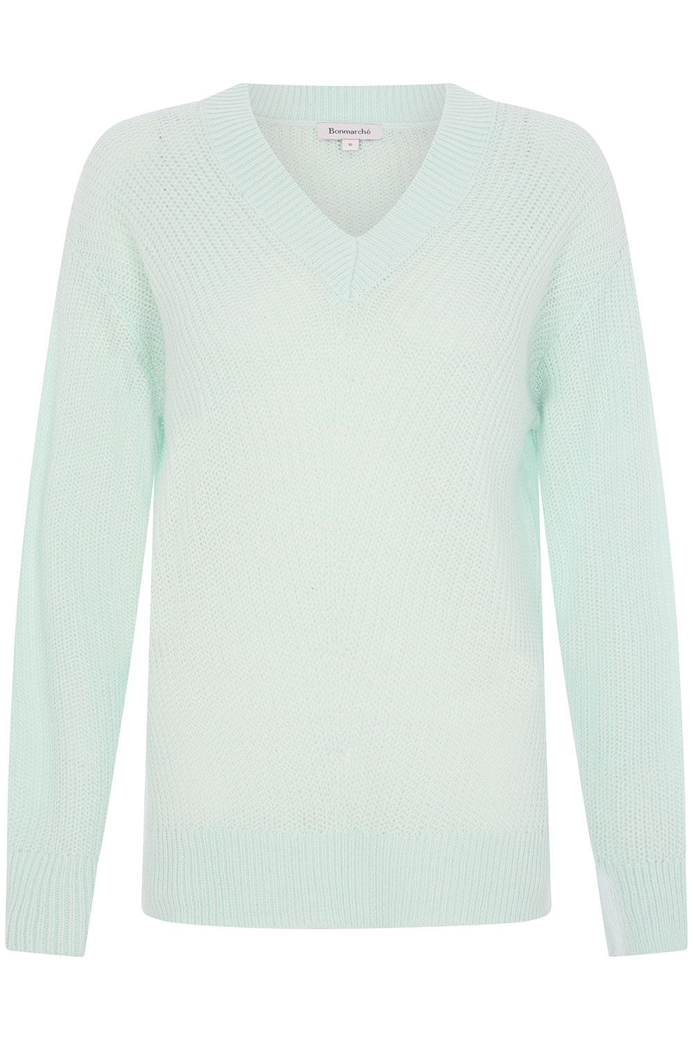 Bonmarche Mint Plain V-neck Jumper, Size: