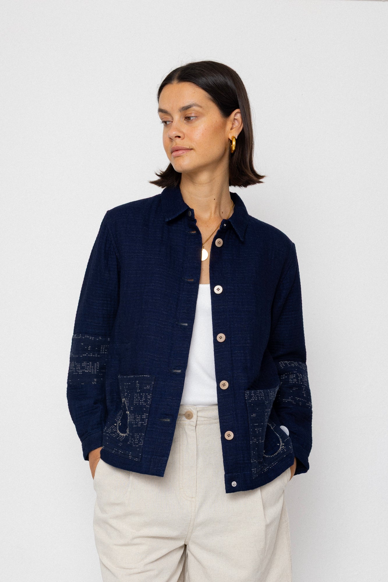 Assembly Jacket – Stray Float Stitch Indigo