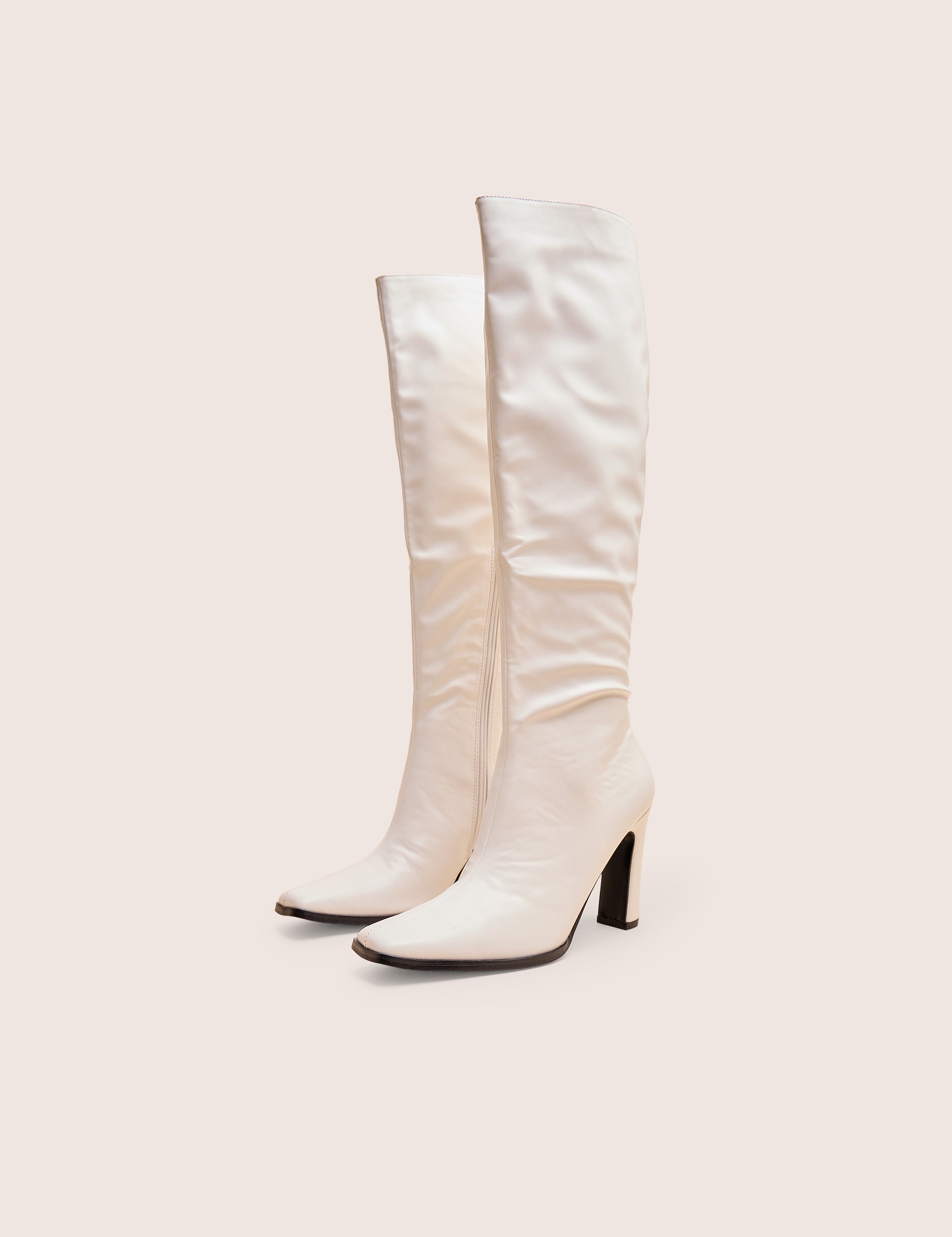 Acquilla White Knee High Flared Boots Acquilla White Knee High Flared Boots
