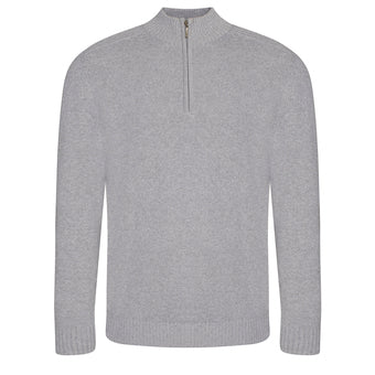 Quarter Zip Recycled Sweatshirt – Heather Grey Quarter Zip Recycled Sweatshirt – Heather Grey