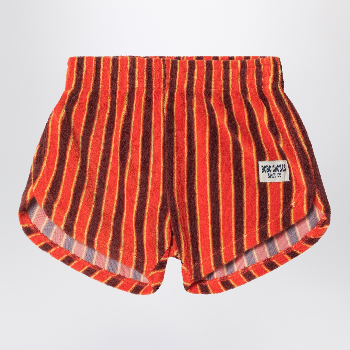 Bobo Choses orange striped terry Shorts