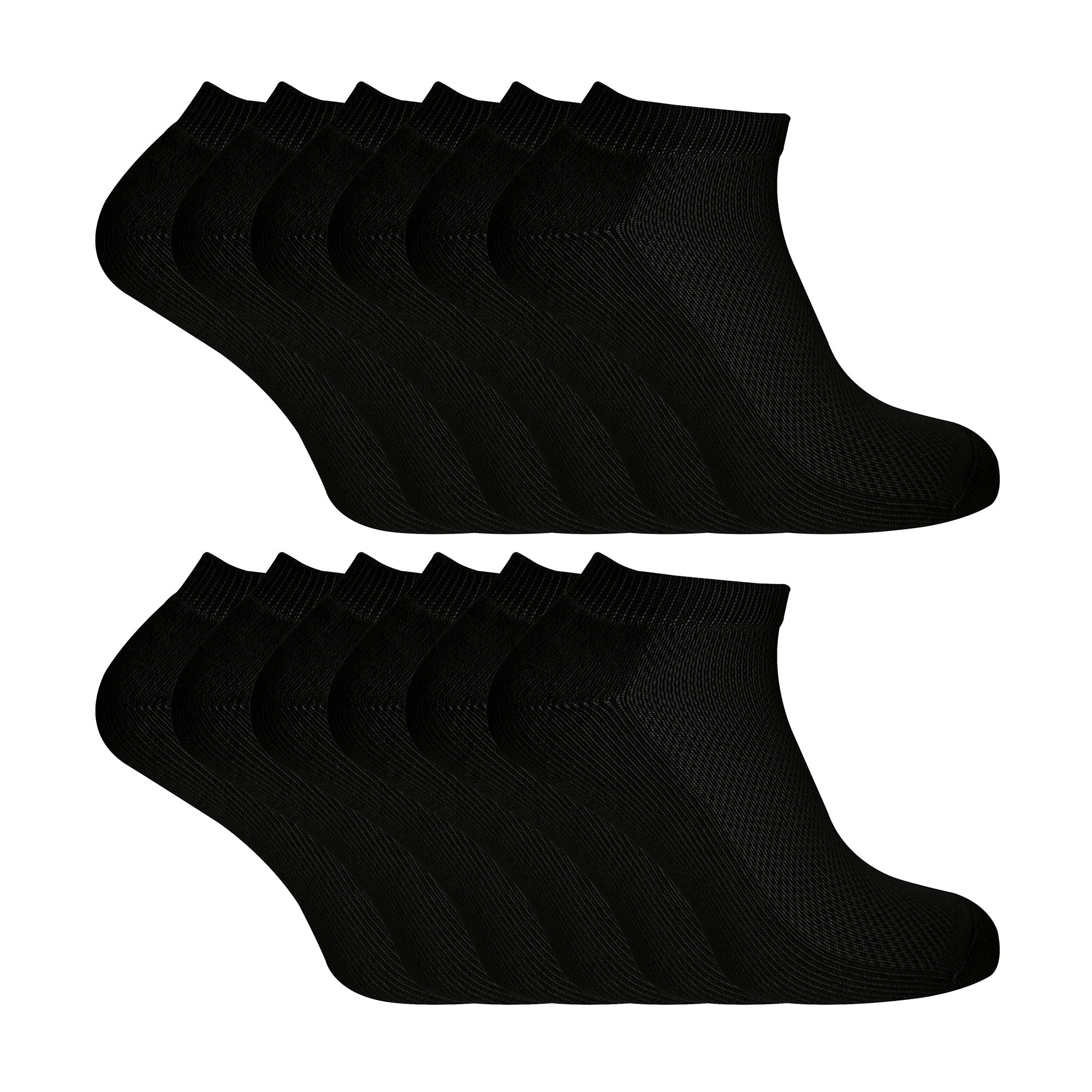 Mens Bamboo Organic Cotton Low Cut Trainer Socks Multipack Options – – Black Pack