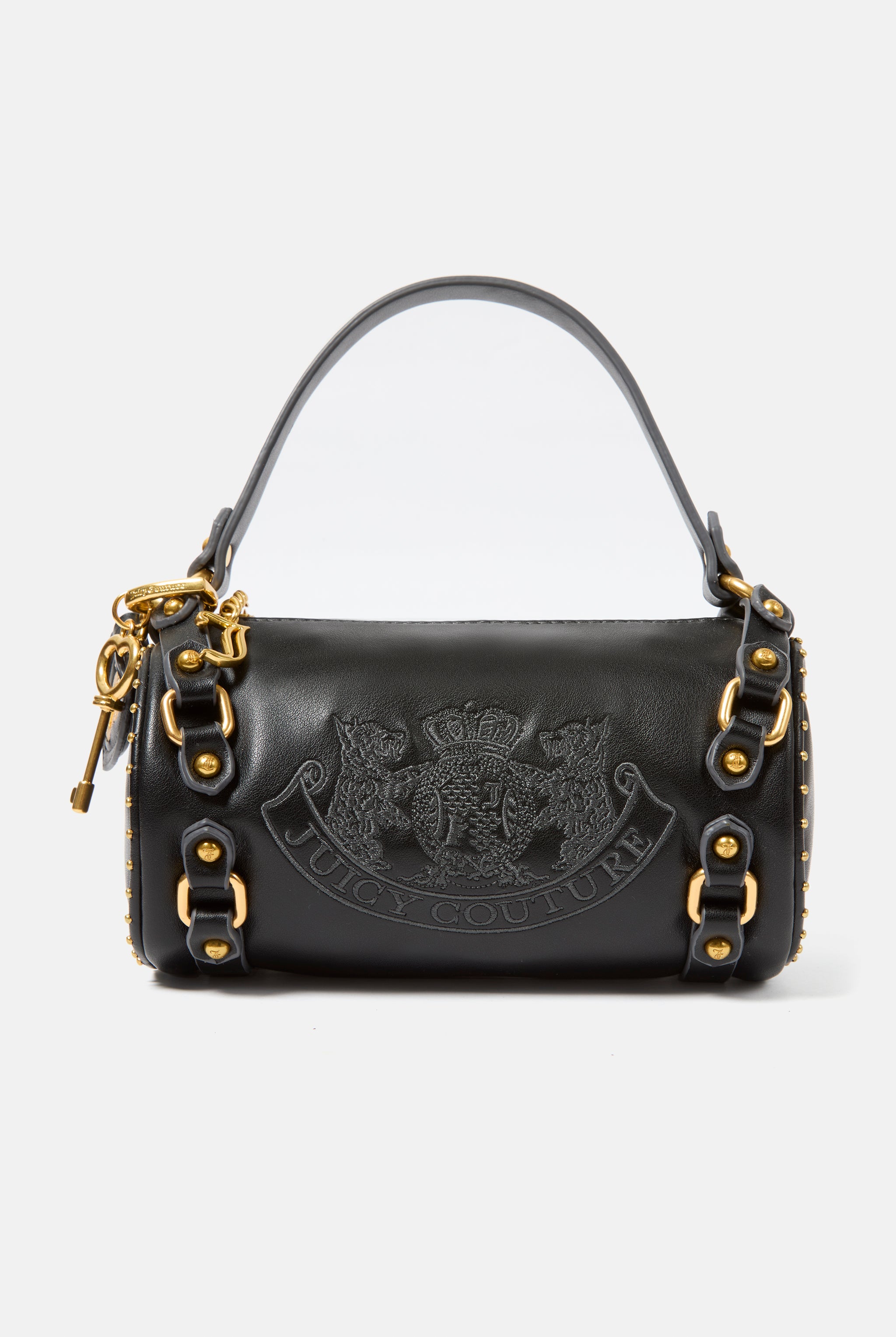 BLACK & GOLD HERITAGE CREST PU BARREL BAG – ONE Black BLACK & GOLD HERITAGE CREST PU BARREL BAG – ONE Black