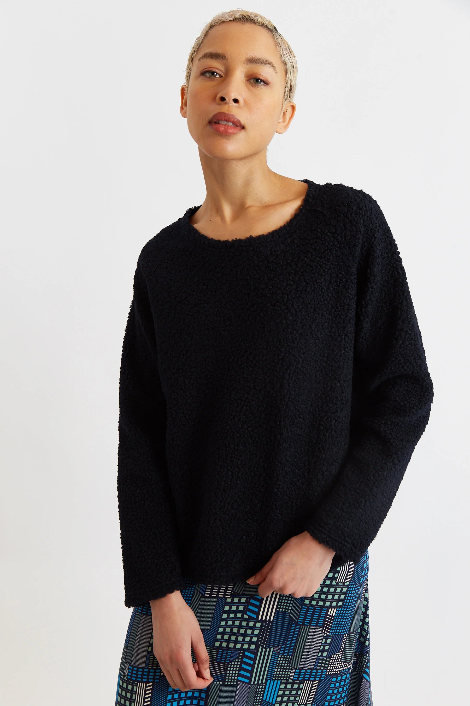 Blanka Borg Sweatshirt – Navy – Navy Blanka Borg Sweatshirt – Navy – Navy