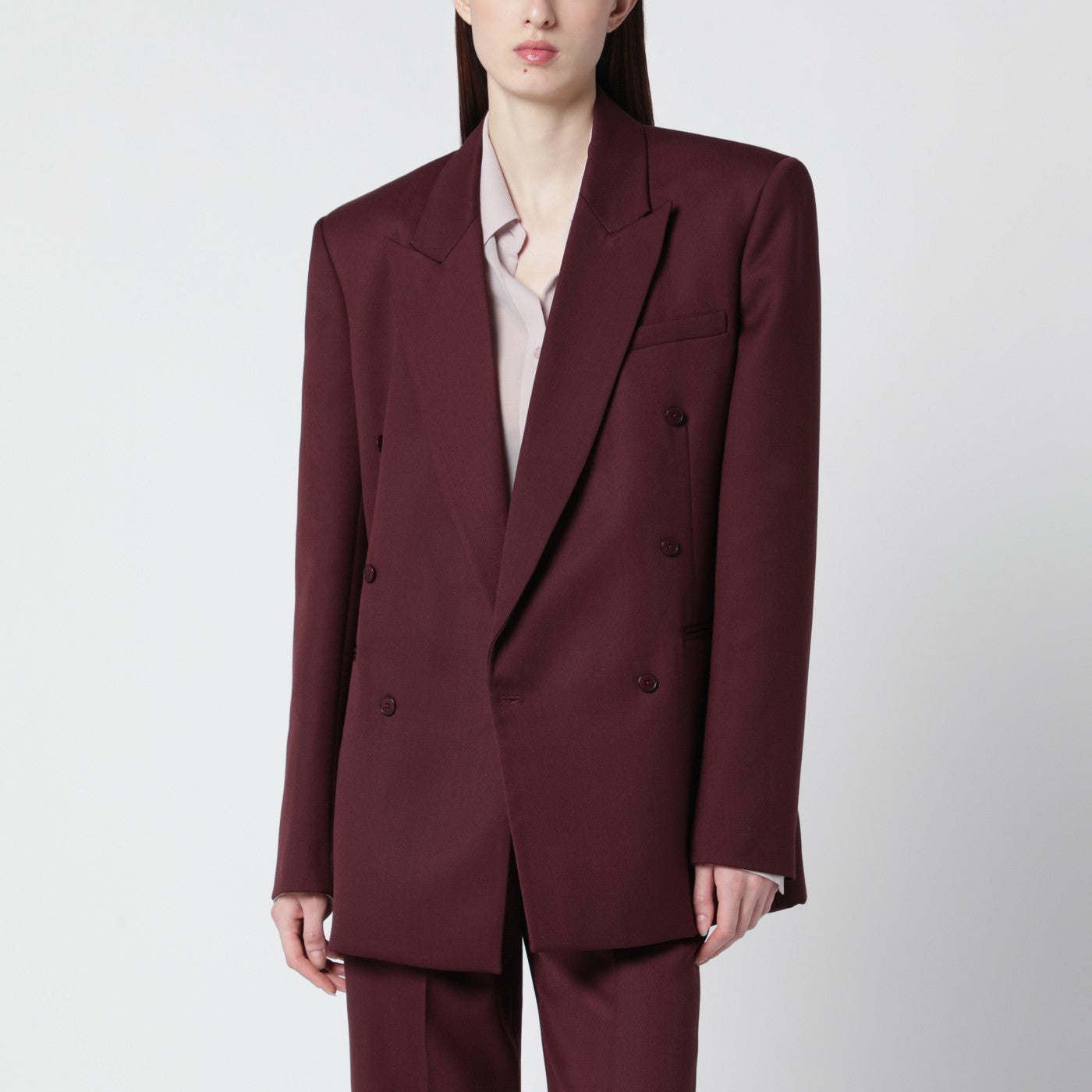 Monterey burgundy structured wool-blend jacket