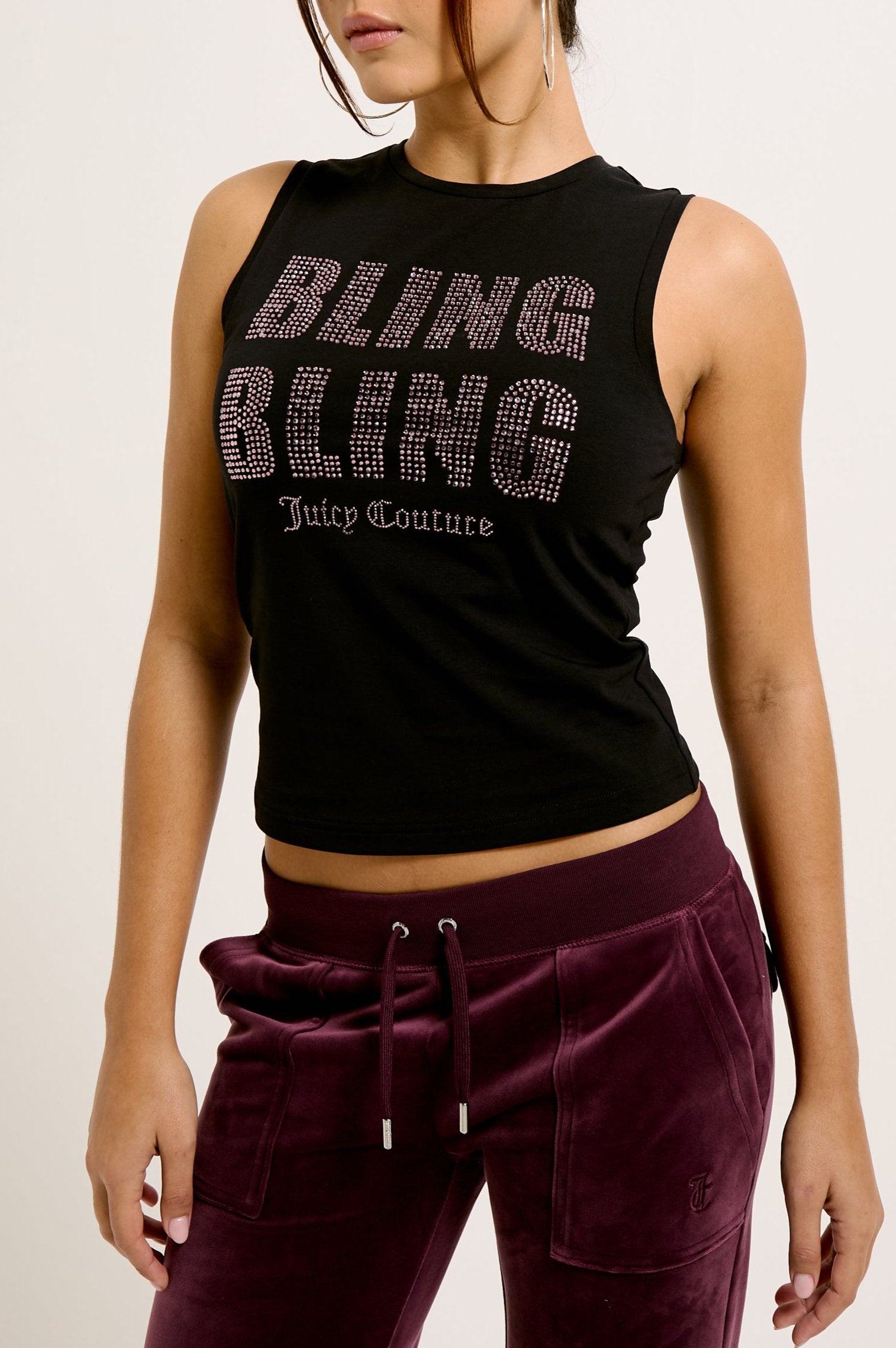 BLACK BLING BLING DIAMANTÉ VEST – L Black
