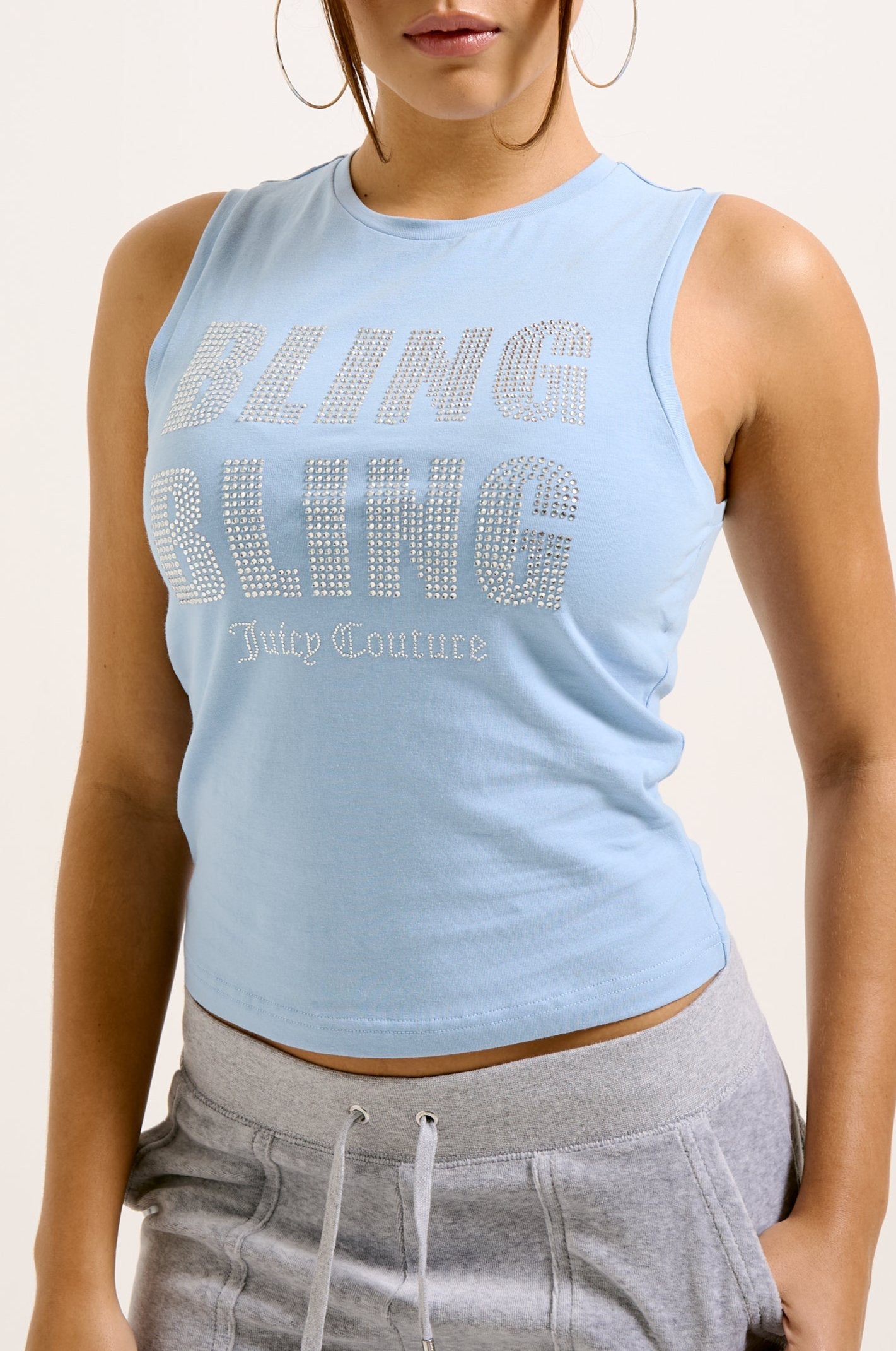 POWDER BLUE BLING BLING DIAMANTÉ VEST – Blue