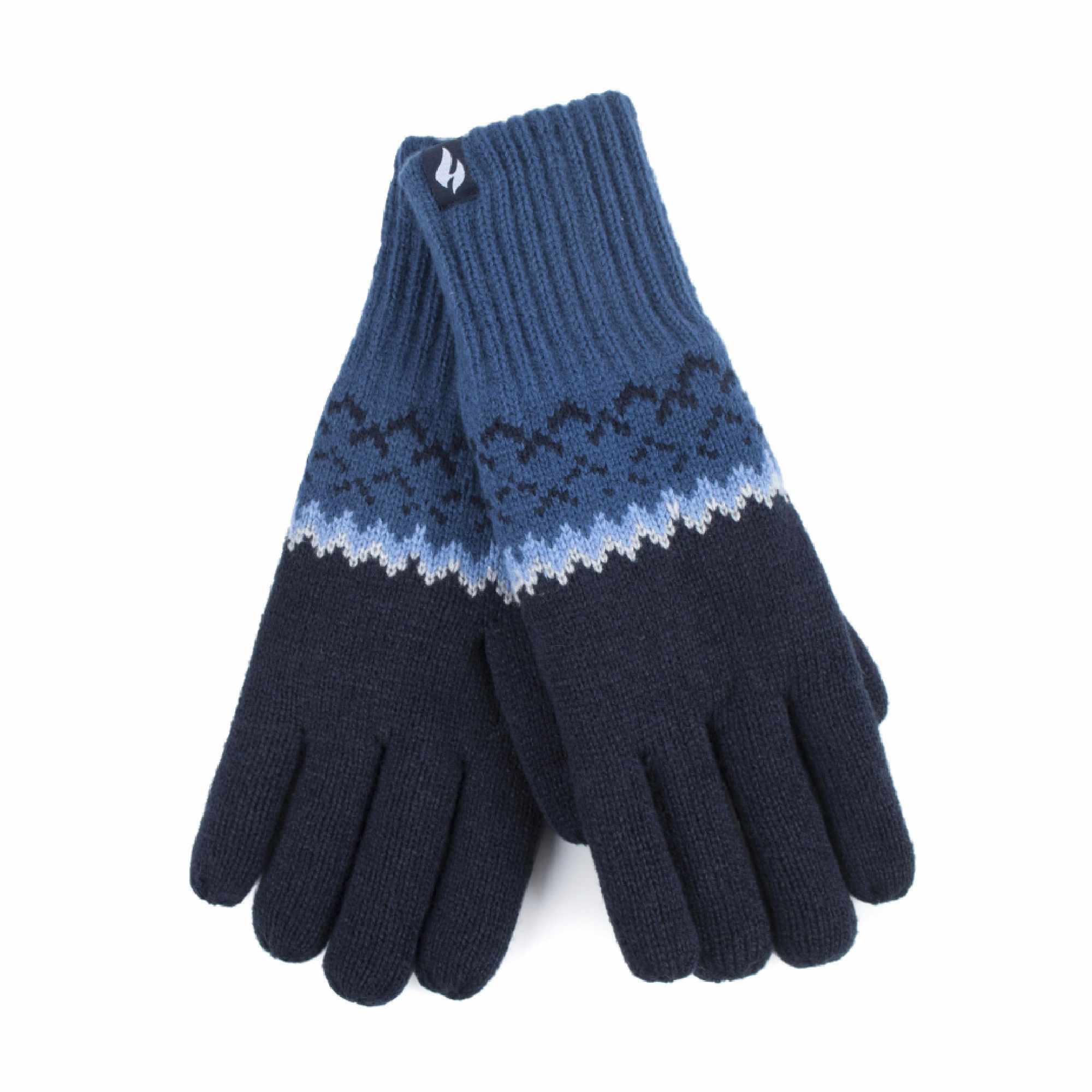 Mens Patterned Fleece Lined Thermal Gloves for Winter – L Navy Mens Patterned Fleece Lined Thermal Gloves for Winter – L Navy