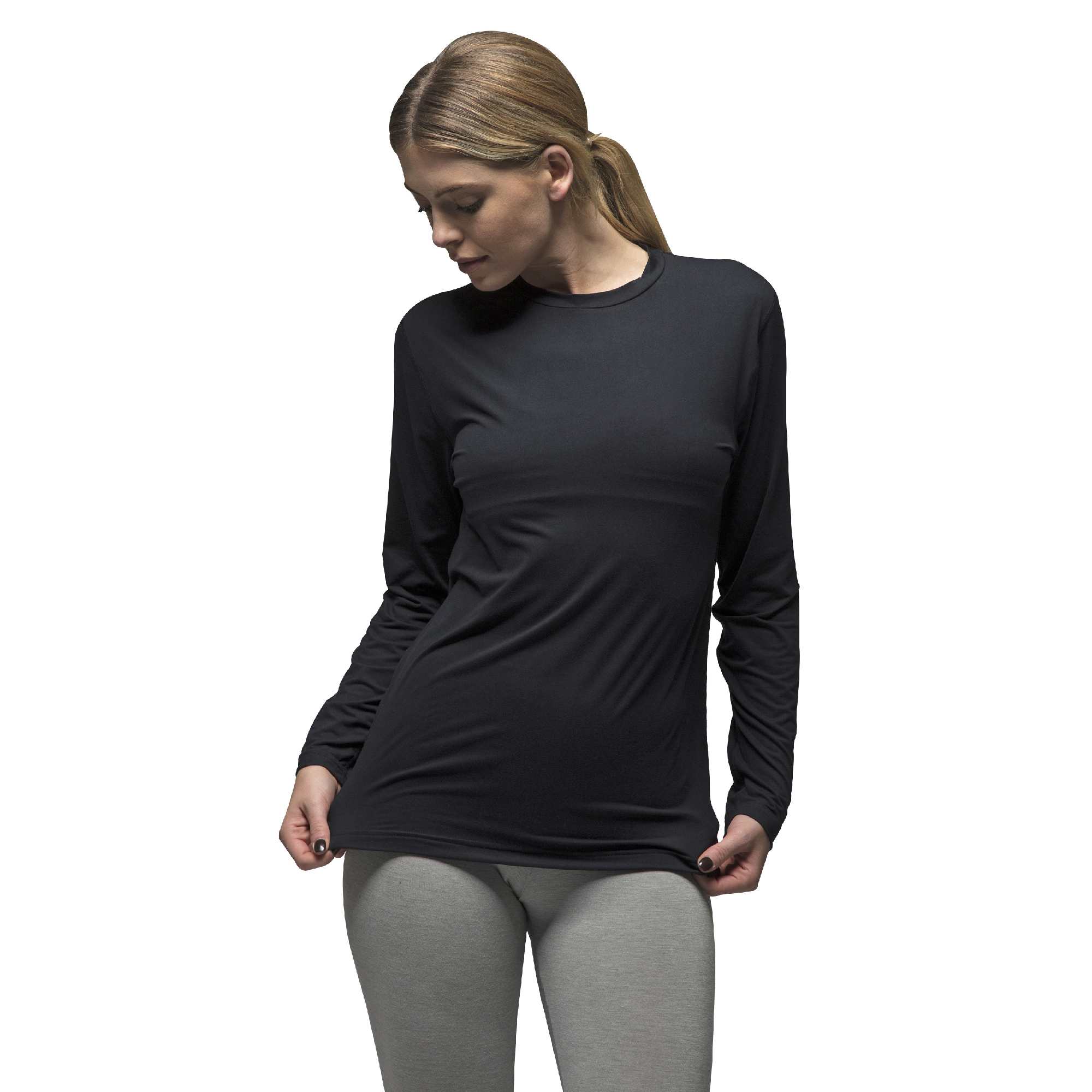 Ladies Fleece Lined Base Layer Thermal Long Sleeve Top – M X-Warm