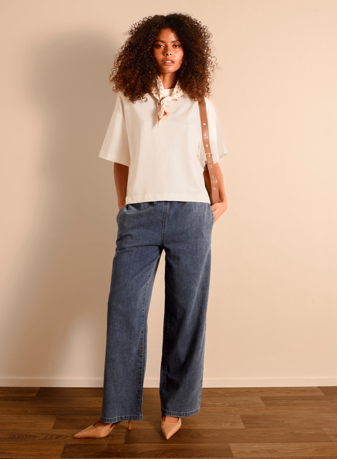Draw String Wide Leg Denim Trousers – M MID DENIM Draw String Wide Leg Denim Trousers – M MID DENIM