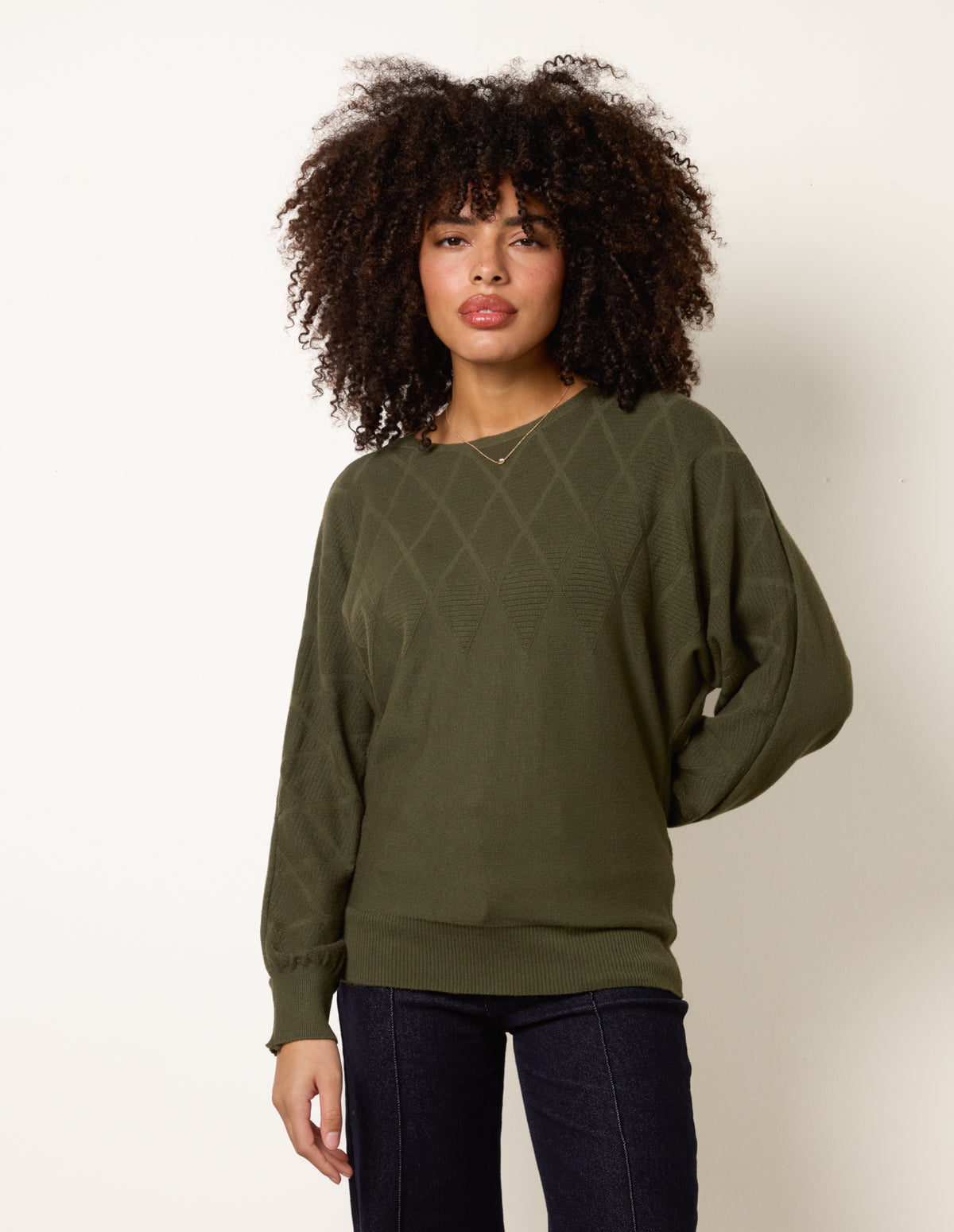 Patterned Jumper – L KHAKI Patterned Jumper – L KHAKI