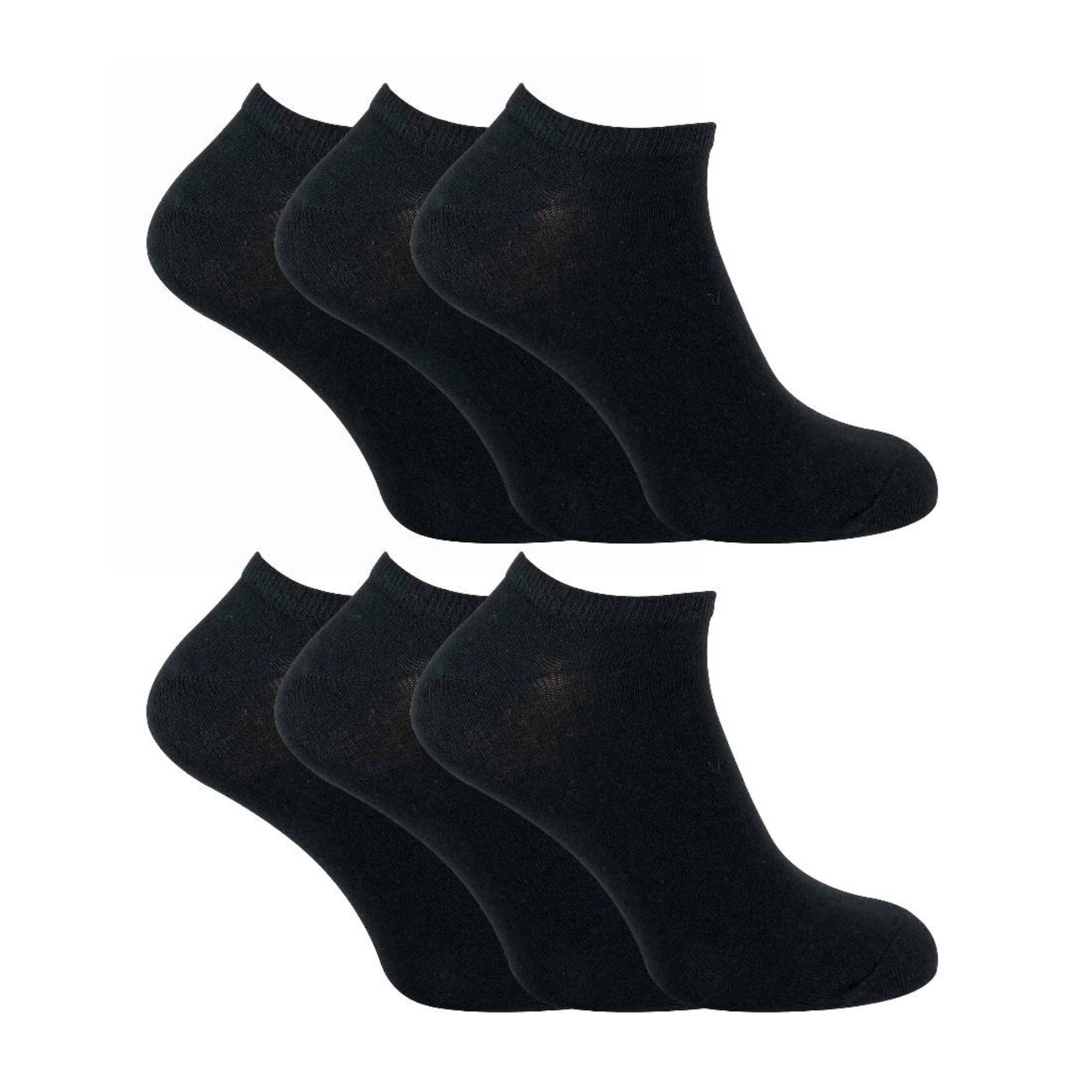 Mens Cotton Low Cut Trainer Socks Multipack Options – – Black Pack