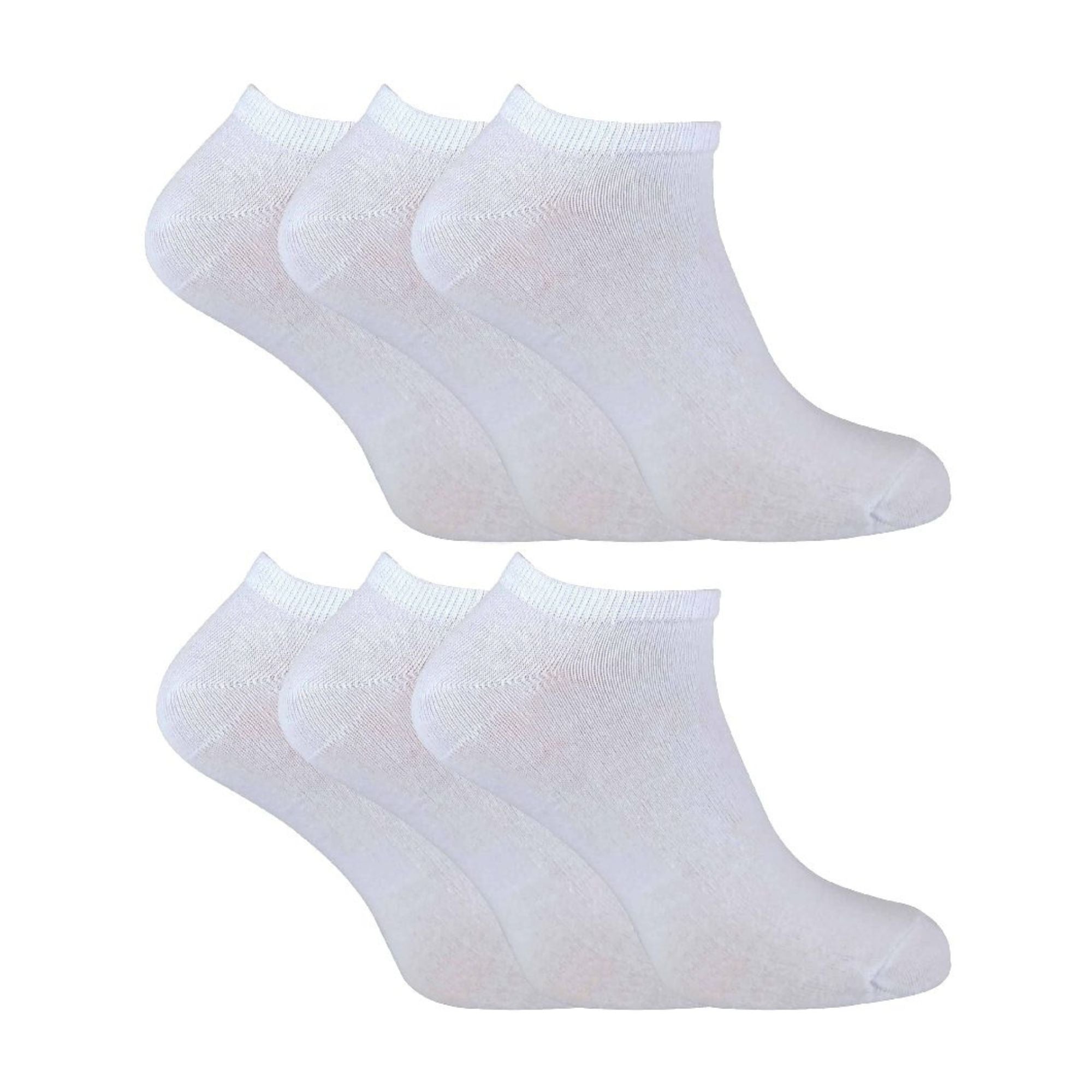 Mens Cotton Low Cut Trainer Socks Multipack Options – – White Pack